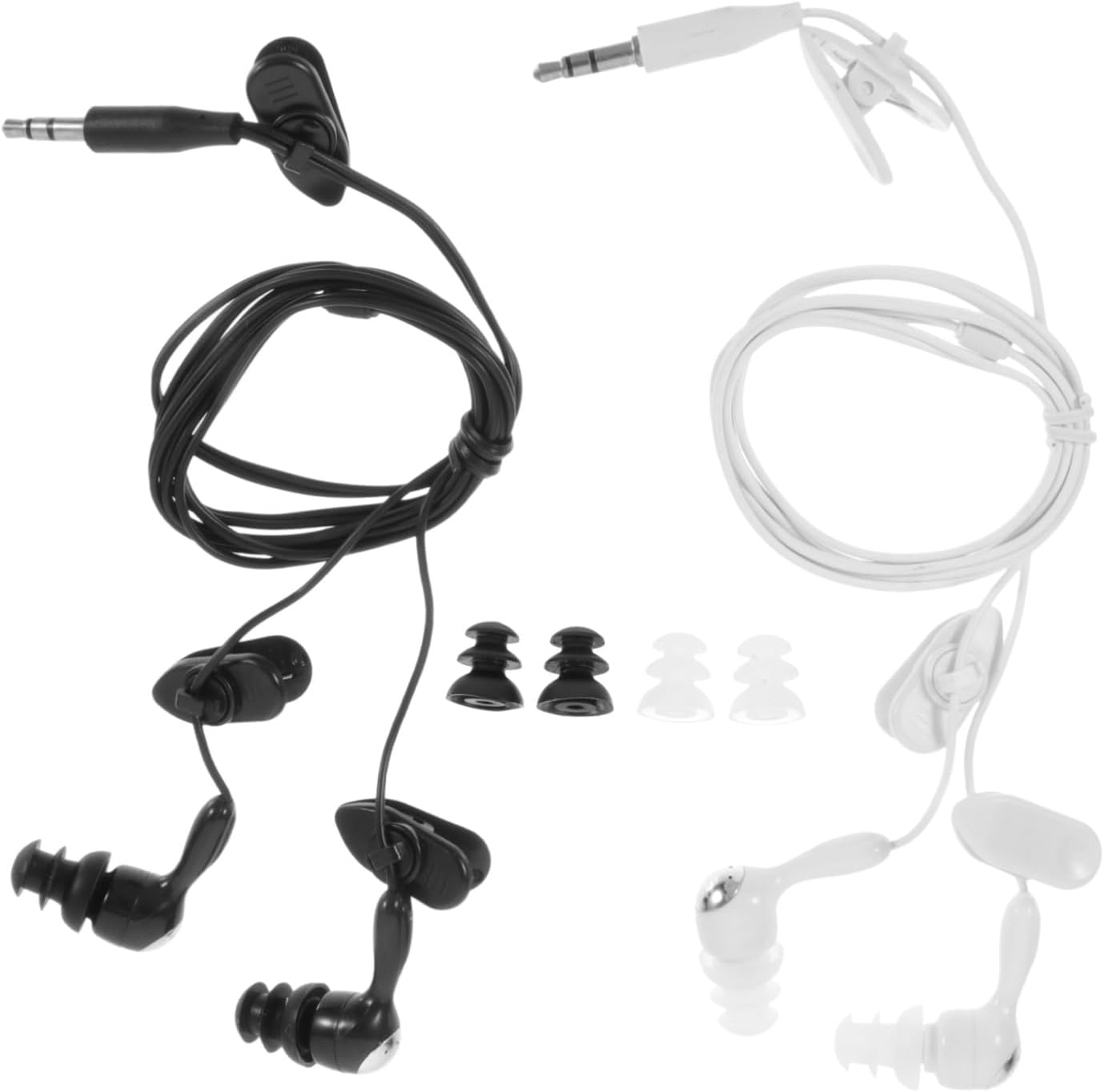 Sewroro Waterproof Mp3 Earphones 2Pcs In-Ear Earplug Earphones 3.5Mm Jack for Swimming and Diving Suitable for Underwater Sports White and Black image number 6