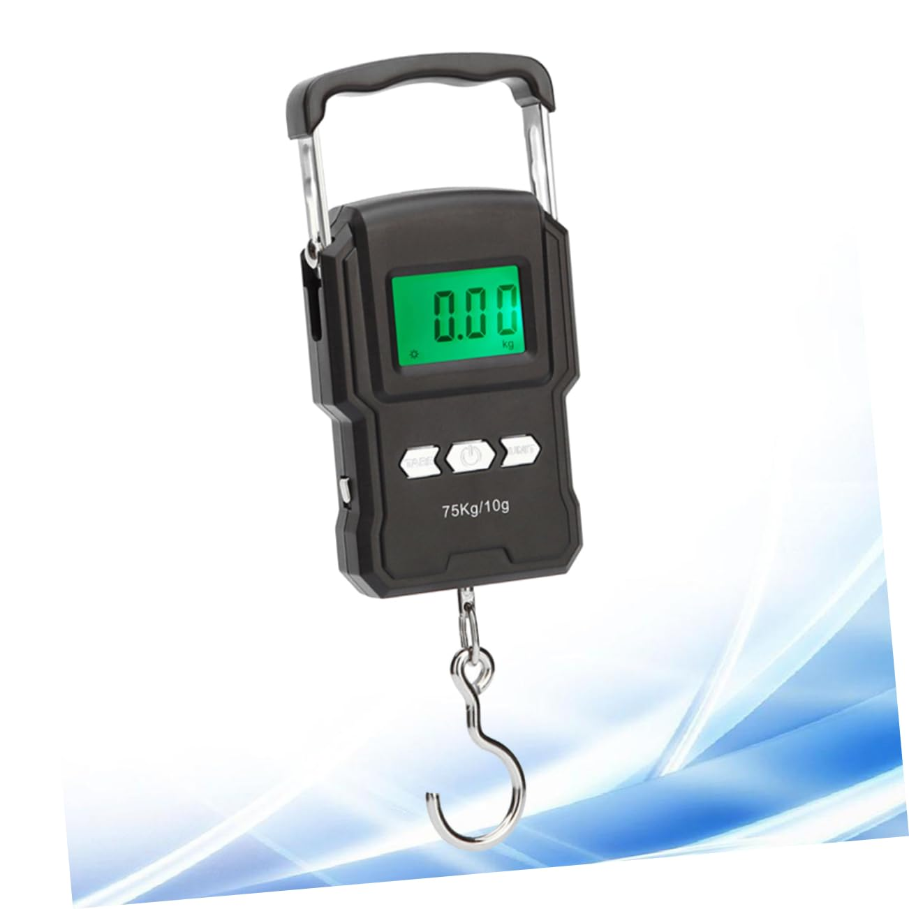 COSMEVIVI Handheld Luggage Scale Digital LCD Display Portable Hanging Weighing Scale Black 75Kg Capacity Travel Suitcase Weight Measurement image number 3