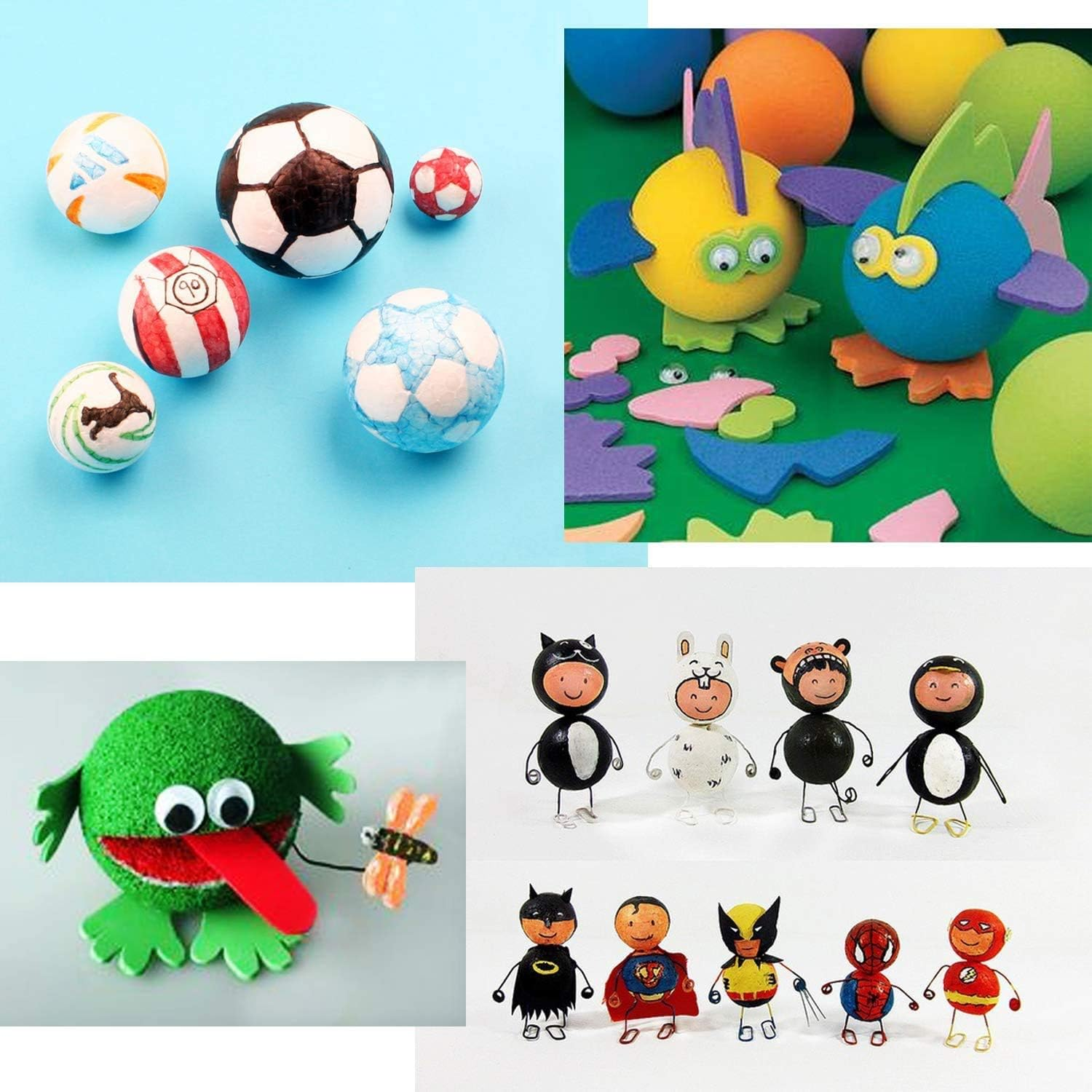 Crafare 2.35 Inch 30 Pack Foam Balls for Crafts White Polystyrene Craft Foam Balls for Art Household School Projects Party Decoration image number 1