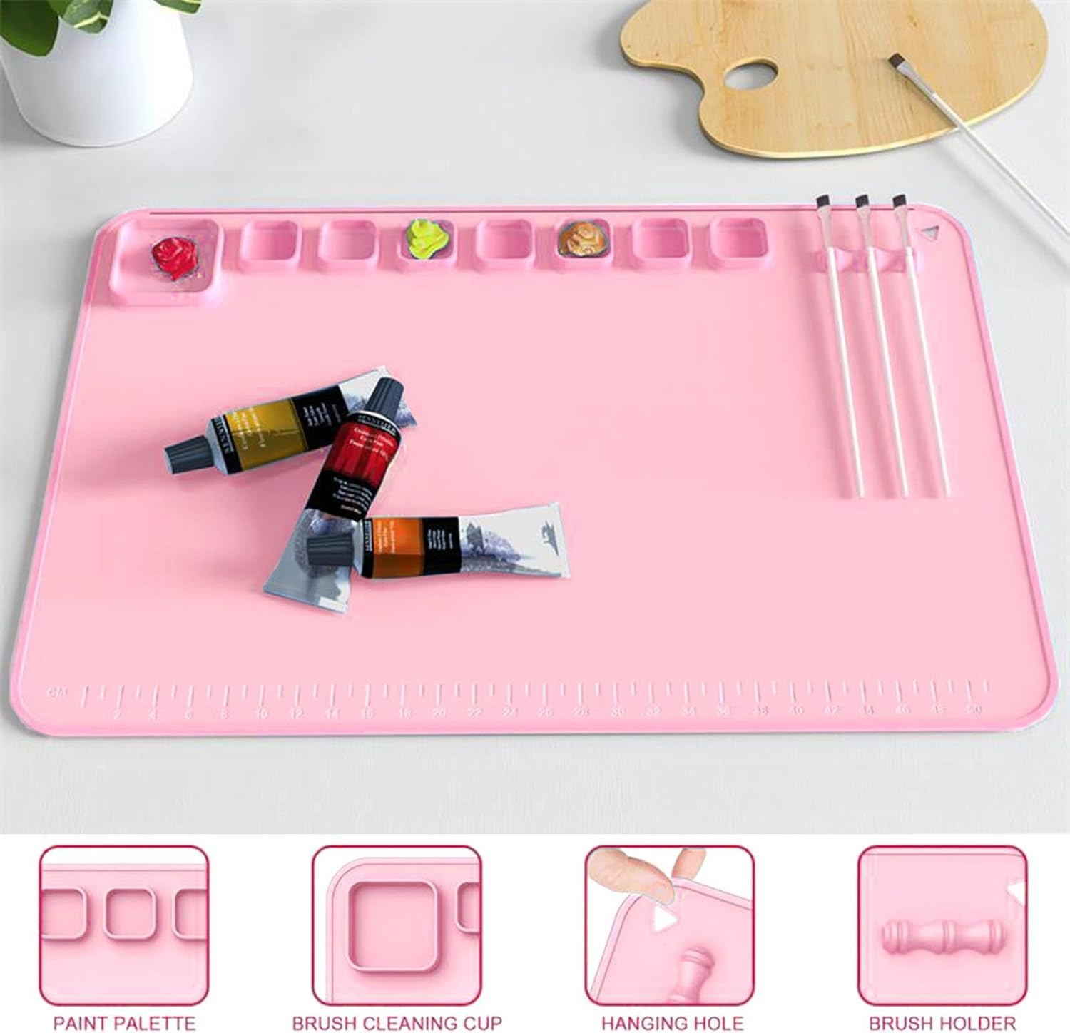 Silicone Mats for Crafts,23Inchx16Inch Heat Resistant Silicone Crafting Mat Nonstick Nonslip | No Fading Painting Supplies for Painting, Art, Clay, Resin Casting image number 6