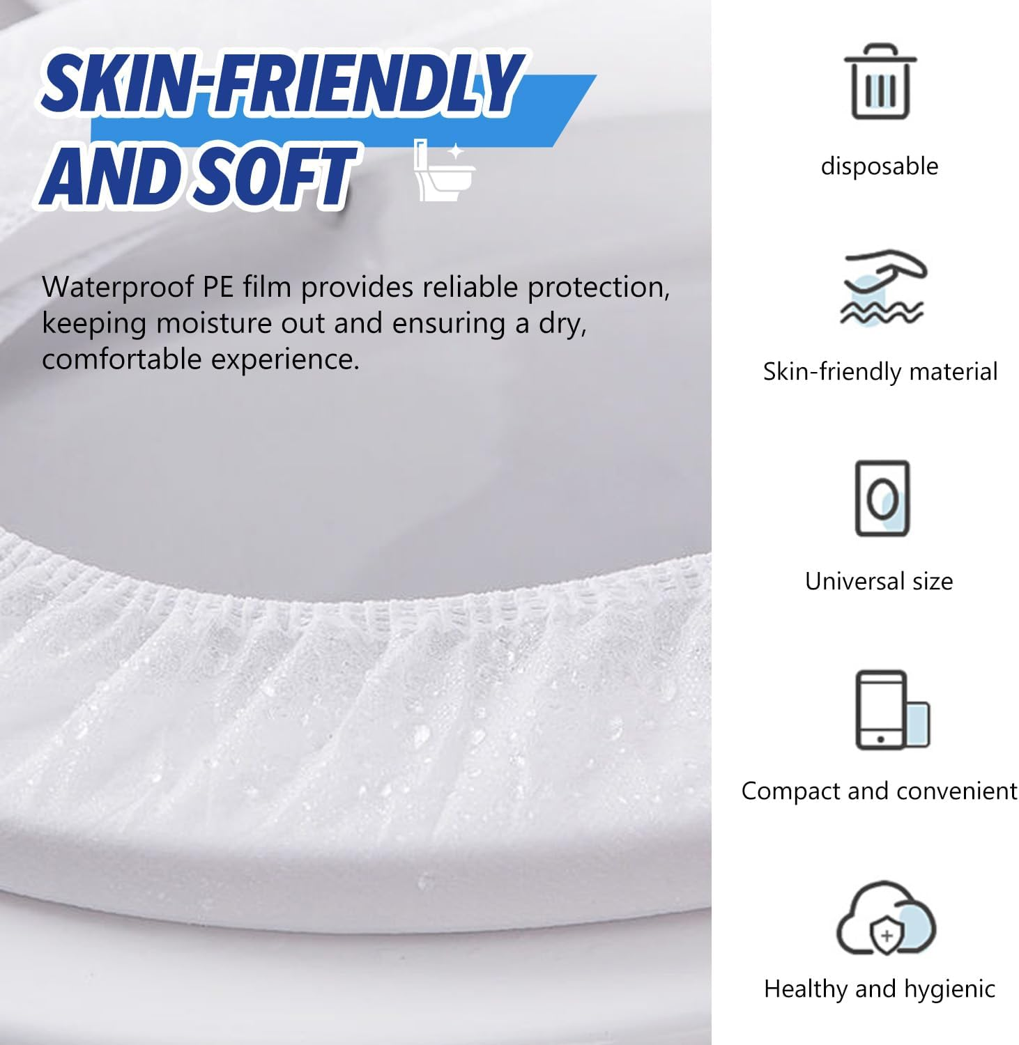 WALWAL 10 Pack Disposable Toilet Seat Covers, Individually Packaged Travel Hygiene Products, Waterproof and Anti-Slip Design for Public Restrooms, Hotels, Potty Training, & On-The-Go Hygiene image number 5