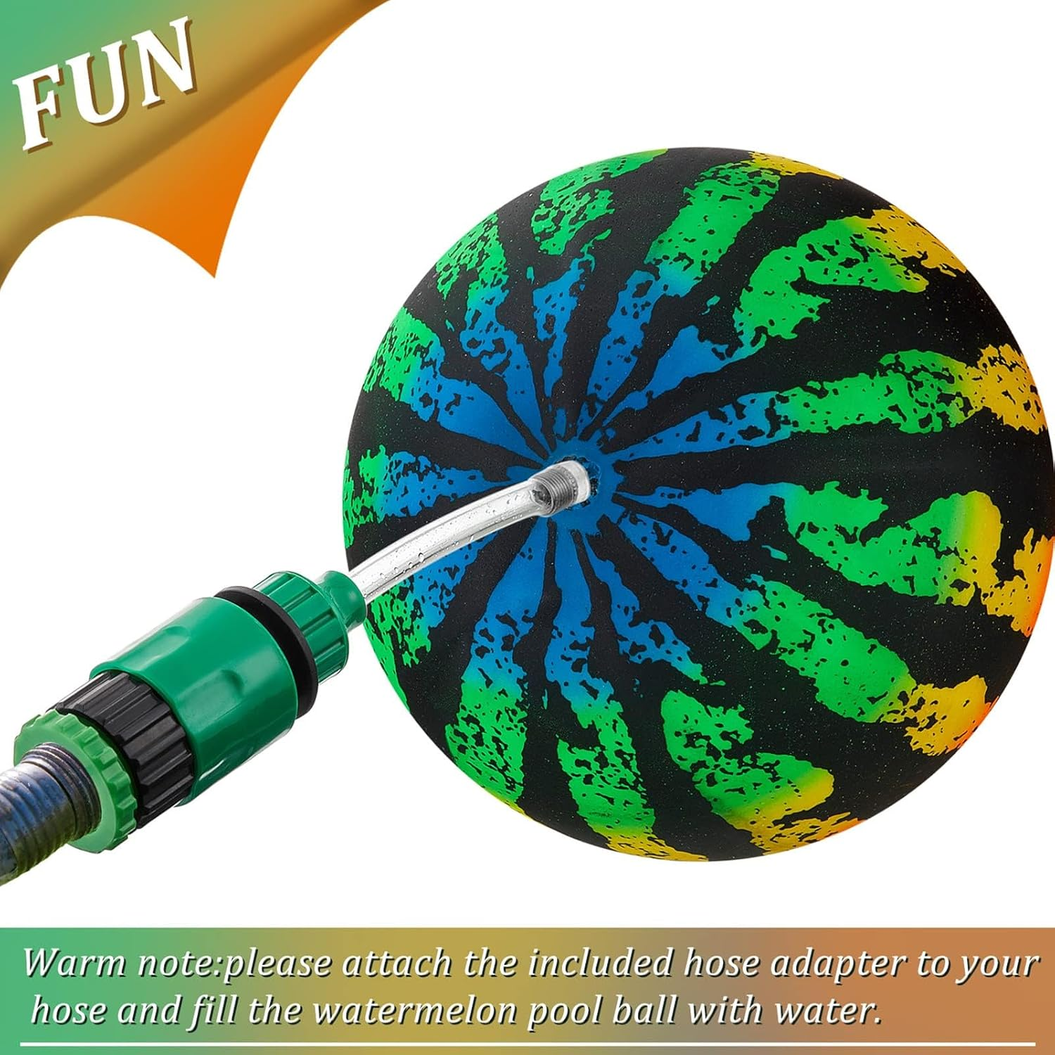 Swimming Pool Gaming Ball 9 Inch Underwater Pool Toy Ball with Hose Adapter, for under Water Passing, Dribbling, Diving, Pool Game for Teen Adult(Gradient Style) image number 6