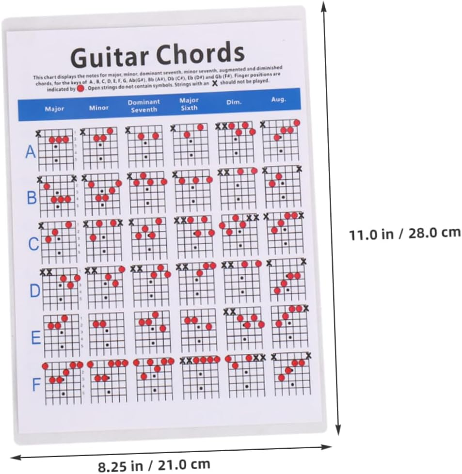 Kisangel 1PC Electric Guitar Chord Practice Chart Lightweight Copper Plate Paper Guide for Students Teachers S Easy Chord Training for Beginners Portable Learning Tool image number 1