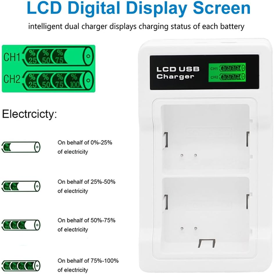 SLODA 2-Pack Camera Battery Replacement for Arlo Ultra and Pro3 VMA5400 A-4A,Dual LCD Adapter Charger for Arlo Ultra, Pro3 Security Cameras Battery image number 5