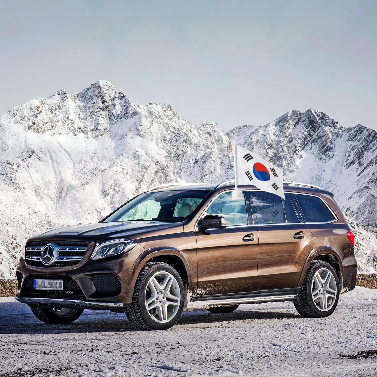 Korea Flag Car Flag with Pole - Outdoor Korean Flag, Window Clip for Most Windows, 14-Inch Pole, 16 X 10 Inch Double Sided image number 3