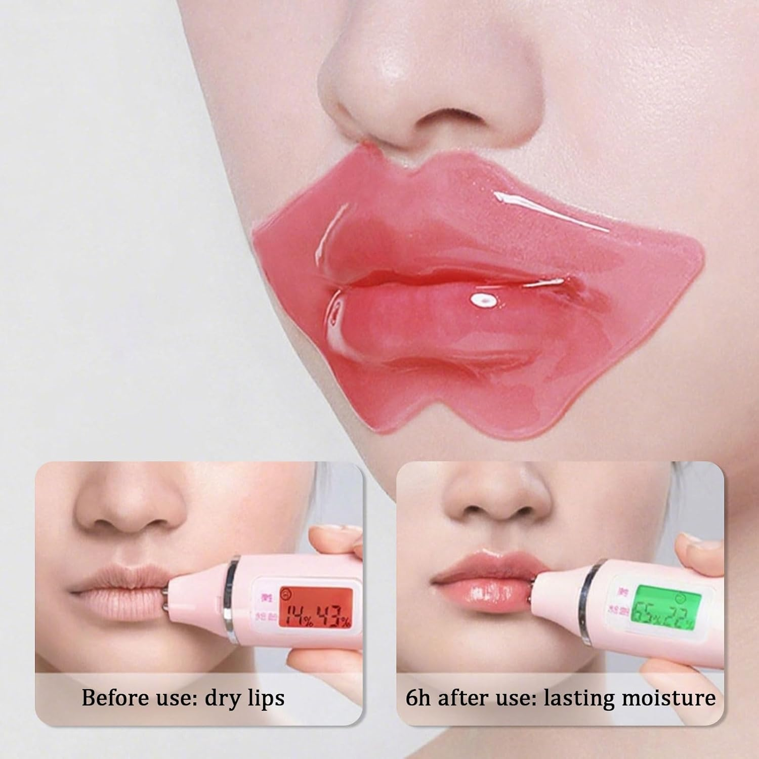 20Pcs Lip Masks, Pink Gel Collagen Lip Mask, Hydrating, Moisturizing and Nourishing, Used to Fade Lip Lines, Anti-Wrinkle, Remove Dead Skin, Firm and Moisturize Lips image number 2