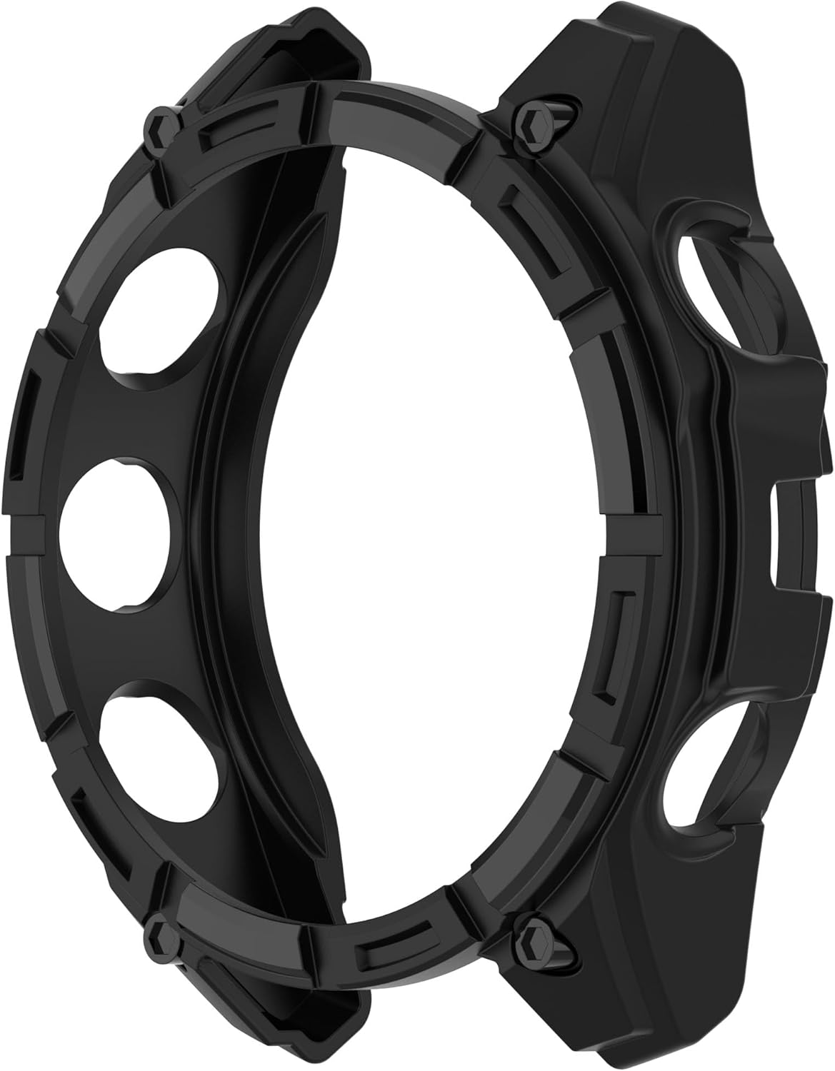 Case Compatible with Garmin Fenix 8 51Mm 47Mm 43Mm, Armor Skeleton Smart Watch Replacement Cases, Bumper Hollow Screen Protector for Fenix 8 51/47/43Mm Accessories [Black] (51Mm) image number 2