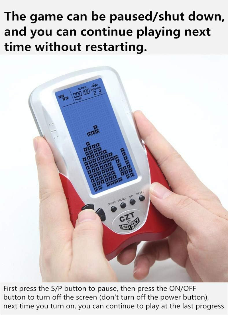 CZT Upgraded Version of Large-Screen Brick Game Console with Adjustable Blue Backlight Support Plug-In Headset Built-In 23 Games Rechargeable Nostalgic Leisurely Puzzle Children'S Gift image number 2