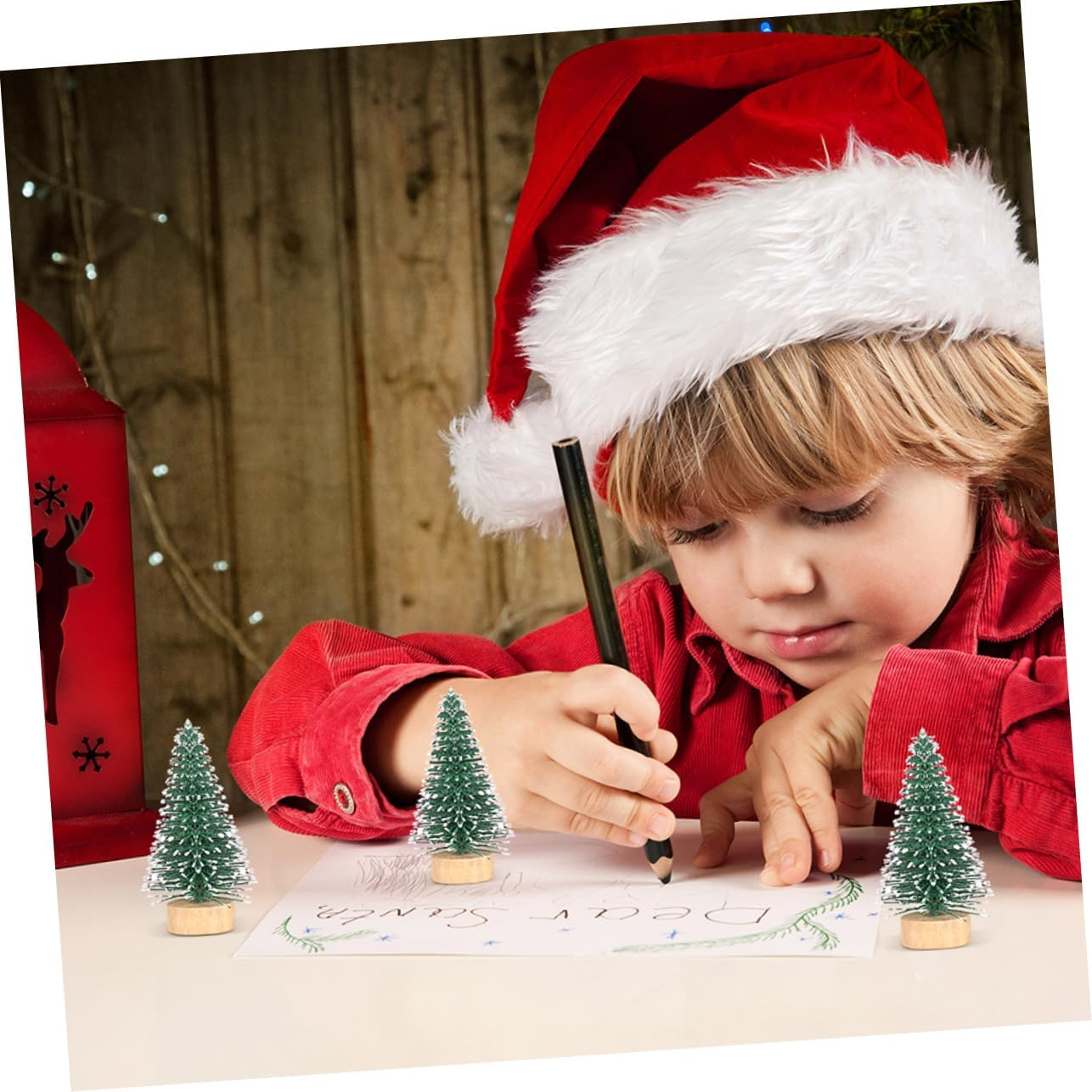 12Pcs Mini Christmas Tree Decorations Xmas Tree Adornments for Tabletop Window Display and Home Decor image number 1