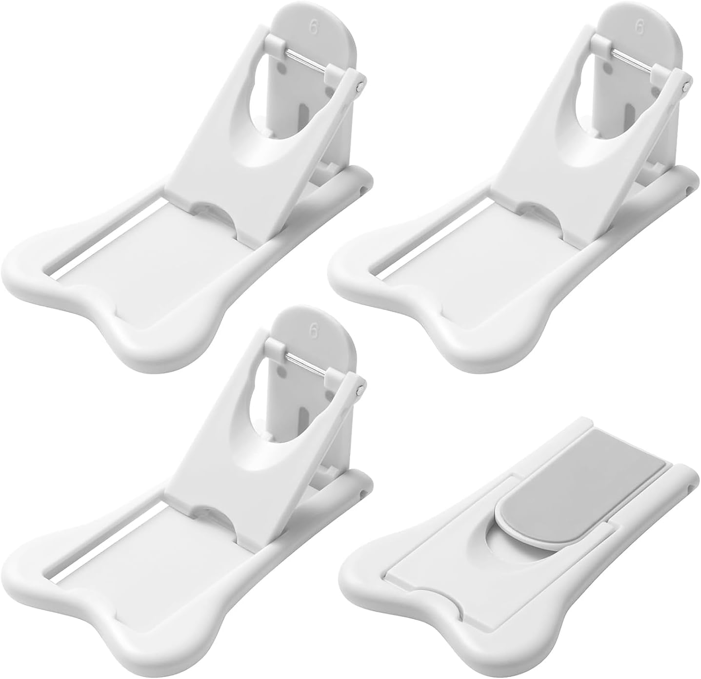 Baby Proofing Sliding Door Lock 6-Pack - No Drill Adhesive Safety Latches for Glass Doors/Cabinets/Windows, Child & Pet Proof Security Lock for Home image number 1