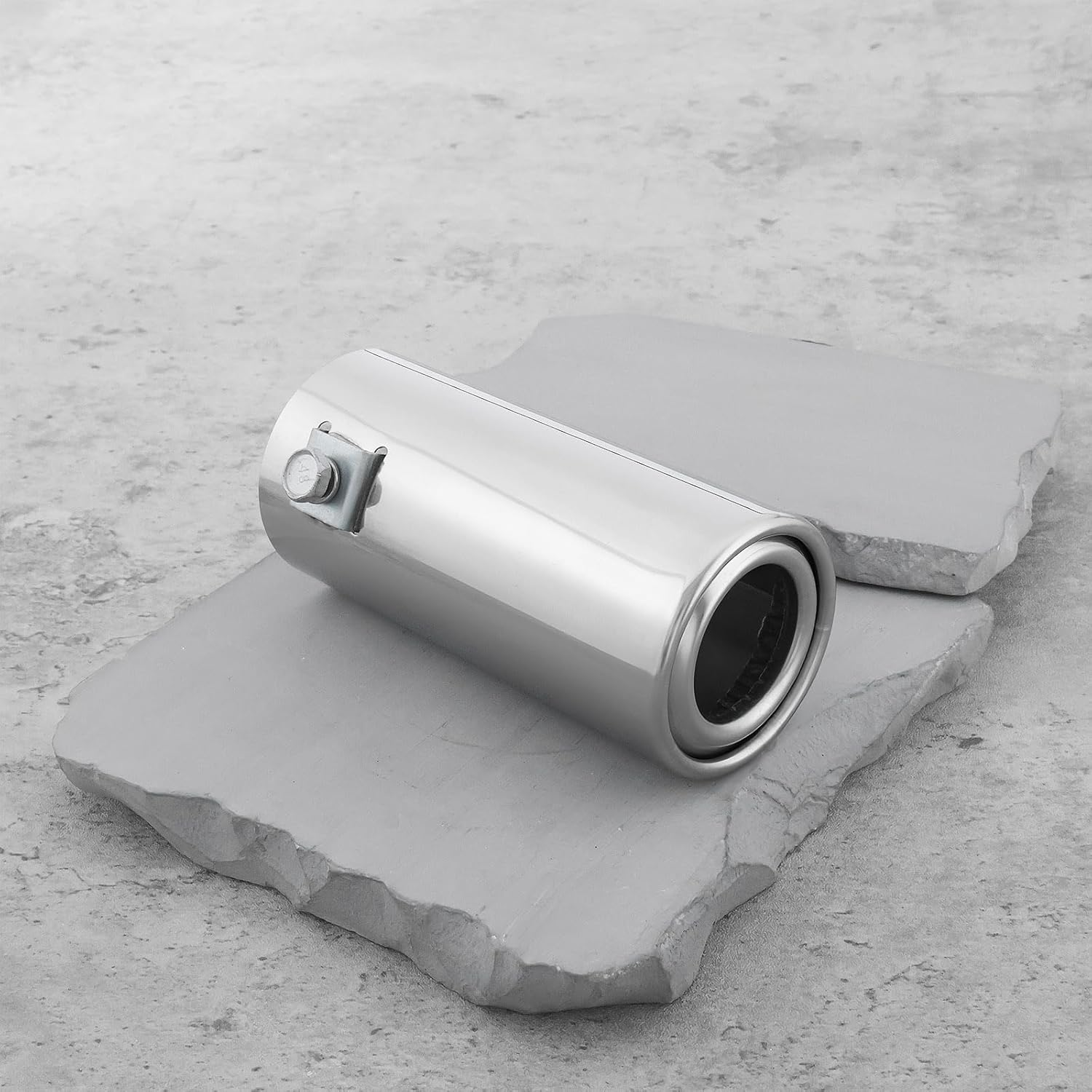 Car Stainless Steel Exhaust Tip Trim 106X50Mm Compatible with Fiat 500 Brava Bravo Duna Fiorino Idea Panda image number 1