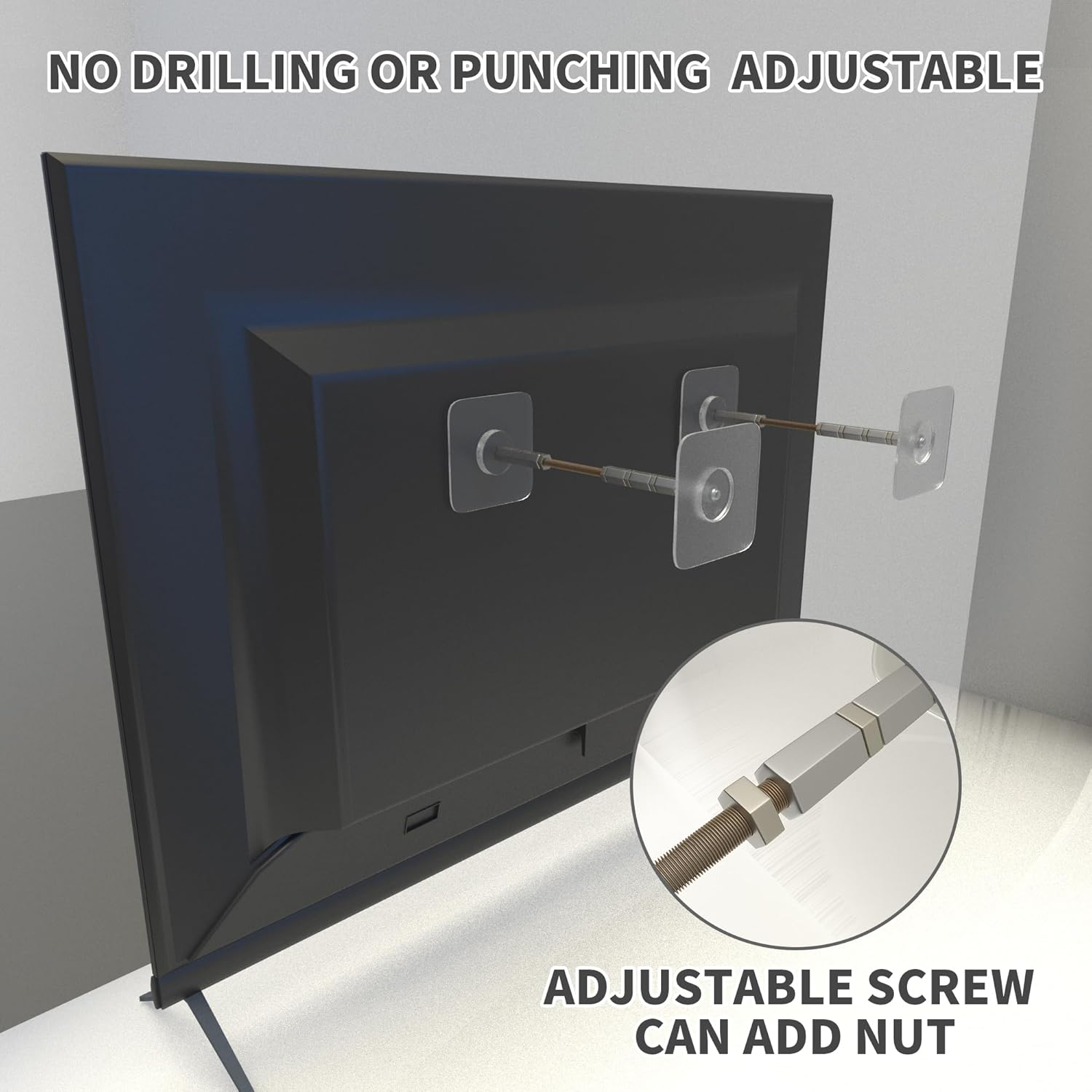 Heavy Duty TV Safety Straps,Tv Wall Anchor Straps X3,Adjustable TV & Furniture anti Tip Straps for Child Proofing Earthquake Protection image number 4