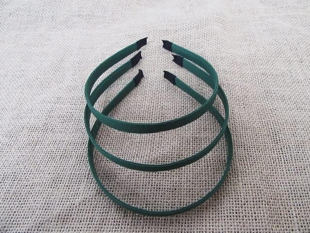 20Pcs Dark Green Hair Band Headband NO Teeth 10Mm Wide image number 1