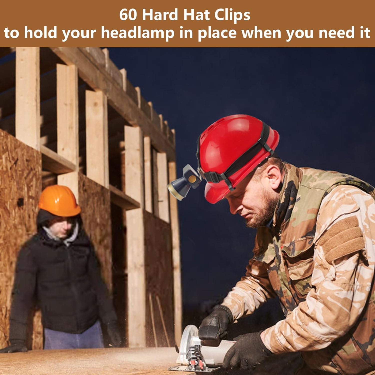 Koceci 60 PCS Hard Hat Light Clips, Black Headlamp Hook for Headlamp Light Hook Accessory,Helmet Light Clamp, Anti-Slip Stable Hard Hat Light Mount image number 4