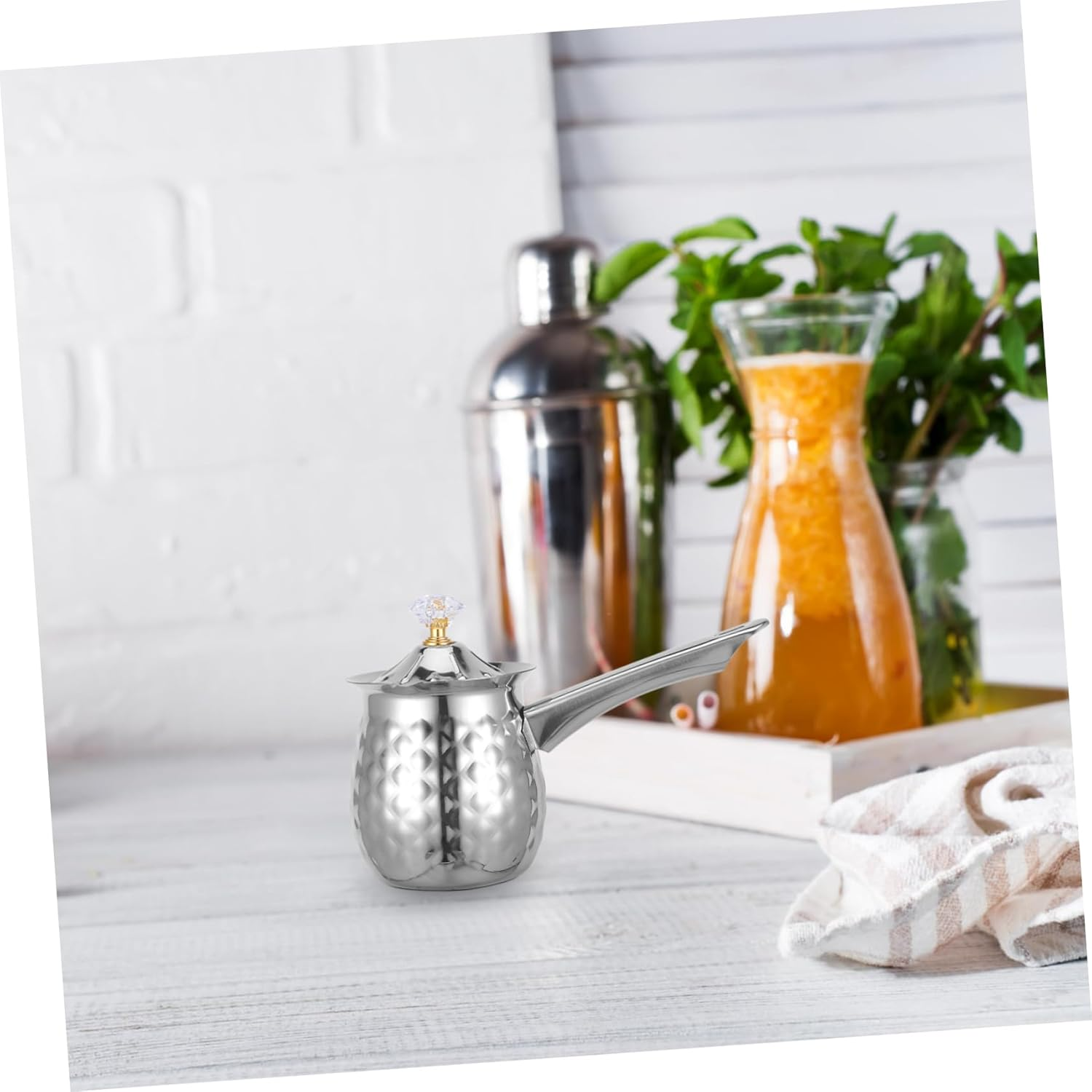 Sosoport Stainless Steel Milk Frothing Pitcher 400Ml Wear-Resistant Frothing Cup with Spout Household Coffee Accessory for Espresso Latte Art and Milk Steaming Random Color image number 1