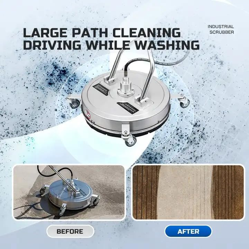 24' Inch High Pressure Washer Surface Cleaner Disc for Concrete Driveway Stainless Steel