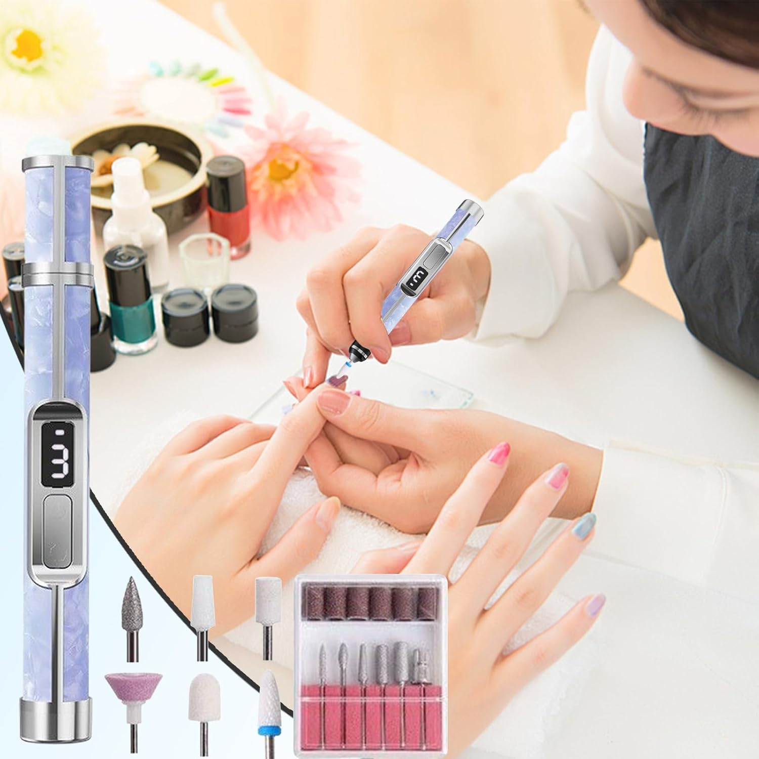 Electric Nail Drill,3 Speeds Thick Toenails File | Portable Thick Toenail Fingernail Grinder for Women Girls Men Travel Outdoor Home Foot Callus Removal