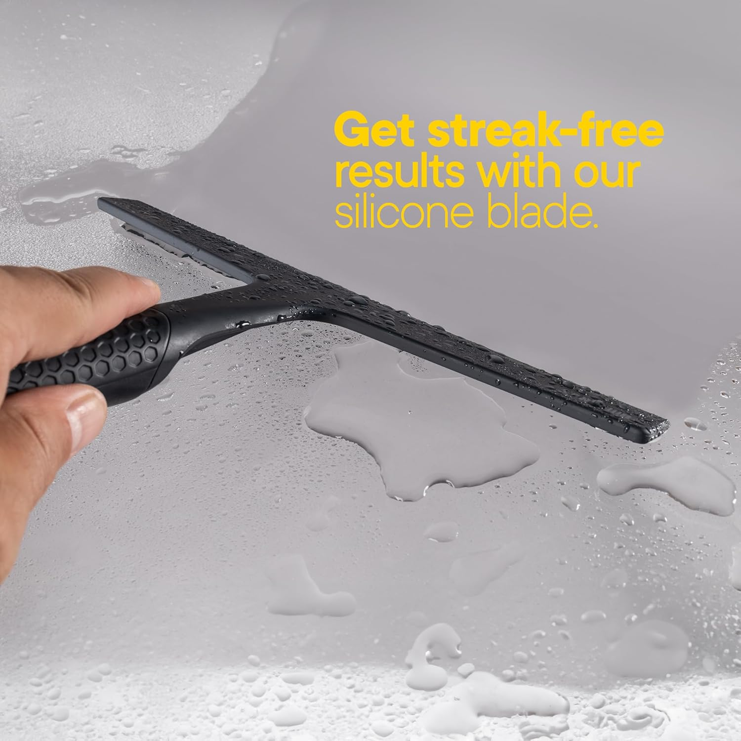 TOOLETRIES the Squeegee & Hook - All Purpose Shower Squeegee for Glass Doors, Silicone Grip, Bathroom Cleaner Tool Household Window Mirror Squeegee, Bathroom Accessories & Cleaning Supplies - 10 Inch image number 1