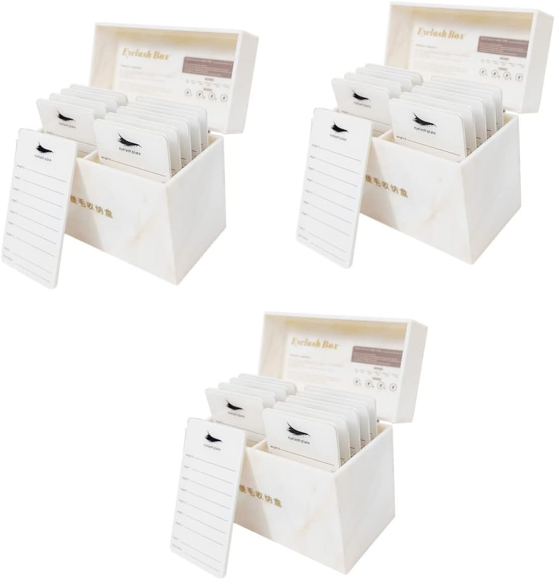 KALLORY 9Pcs Acrylic Lash Tray Lash Holder Tray Eyelash Storage Board for Extensions Extension Tool