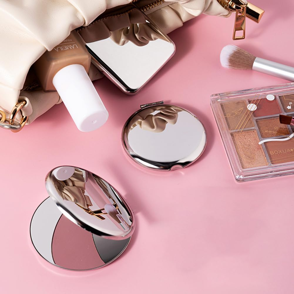 Stainless Steel Pocket Mirror - Small, Foldable, Portable and Compact for Purse, Travel and Makeup image number 3