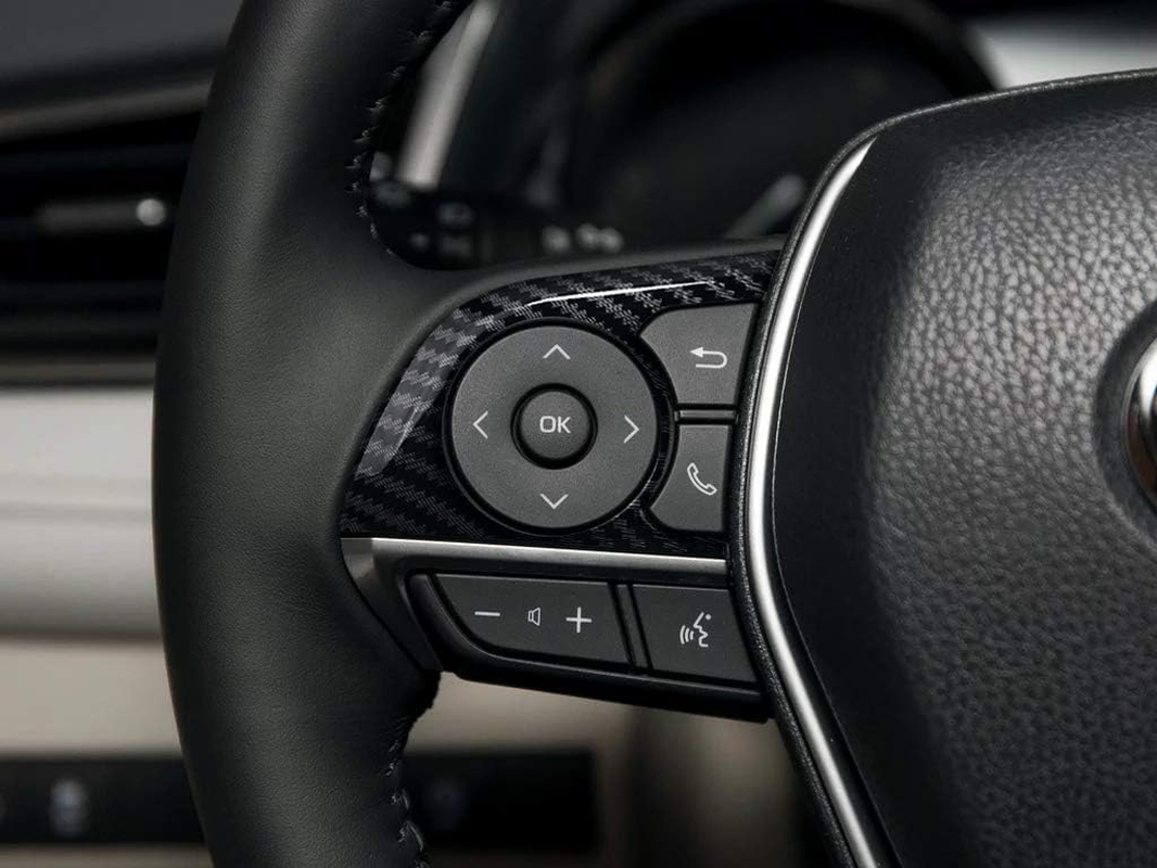 CKE for Toyota Camry 2023 2022 2021 2020 2019 2018 for Toyota Avalon 2019-2022 Accessories Sporty Auto Steering Wheel Cover Trims Car Interior Decoration Sticker -Carbon Fiber Style image number 5