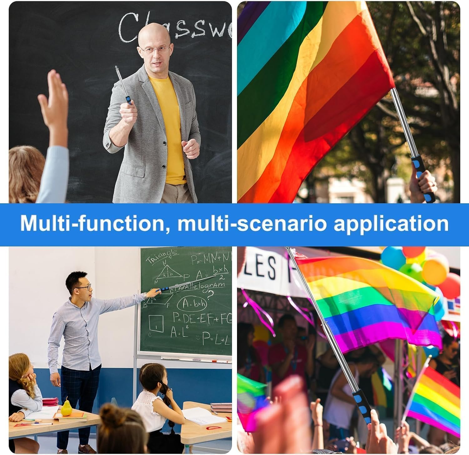 Telescopic Portable Flag Pole, Handheld Tour Guide Flagpole, Extendable Design Tour Guide Portable Flag Pole,Telescopic Handheld Flagpole,Portable Extendable Flag Pole Telescopic Flag Pole image number 4