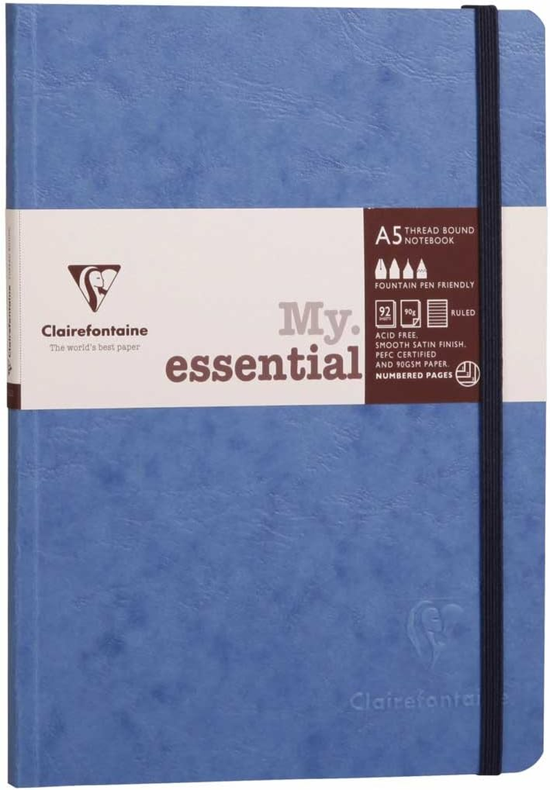 Clairefontaine 'Age Bag' Thread-Bound Notebook, A5, Lined, 192 Pages - Grey