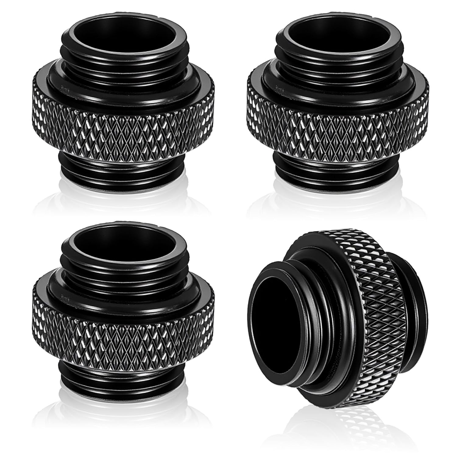 4 Pack G1/4" 5Mm Male to Male Connector, Elbow Water Cooling Fittings, G1/4 Males to Males Extender Fitting, G 1/4 Water Cooling with Sealed O-Ring for Computer Accessories image number 1