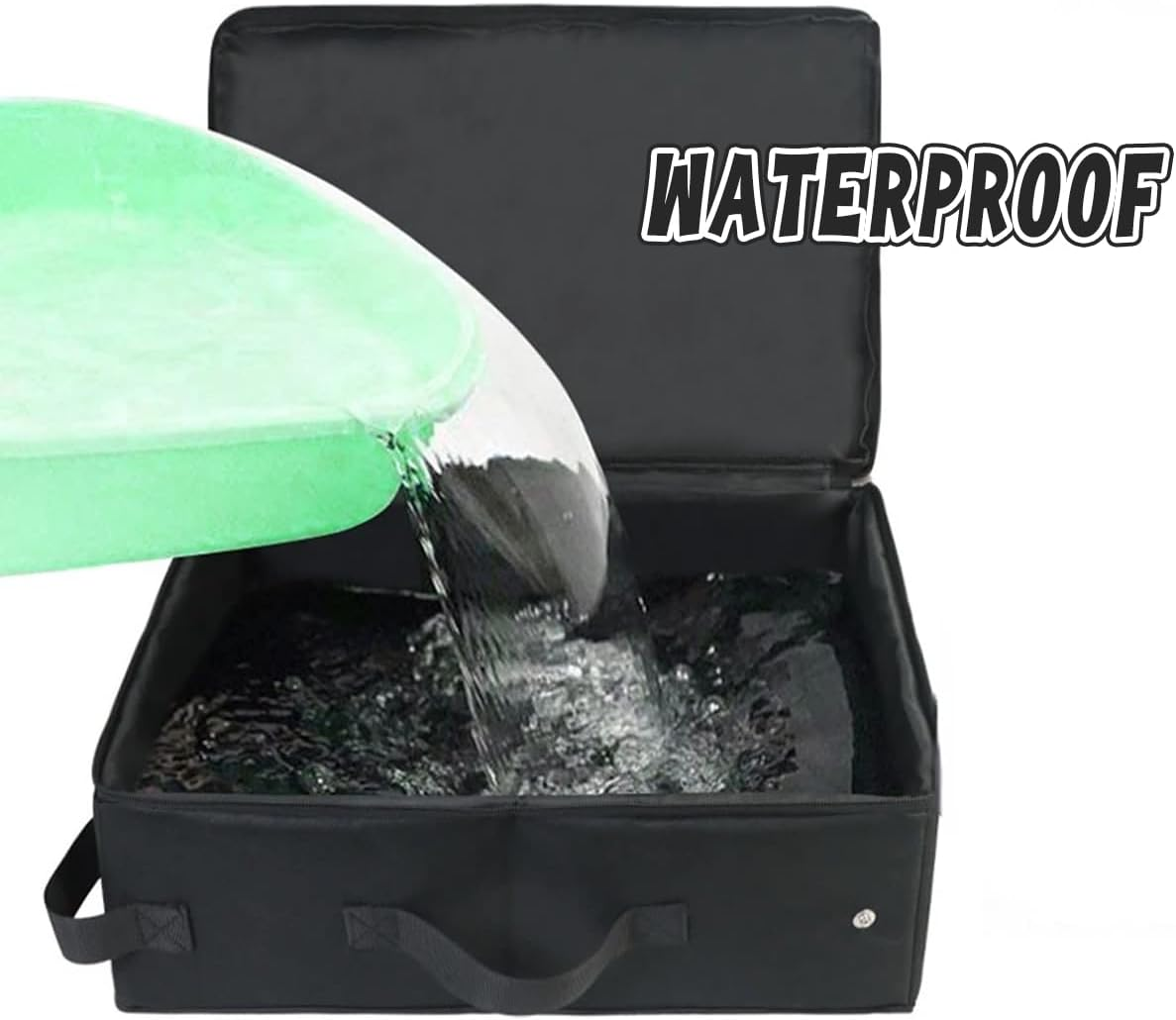 Factory Stock Portable Foldable Travel Cat Litter Box with Lid and Handle, Waterproof and Durable Fabric, Standard Size, Easy to Clean, Compact Design for Indoor and Outdoor Use image number 1