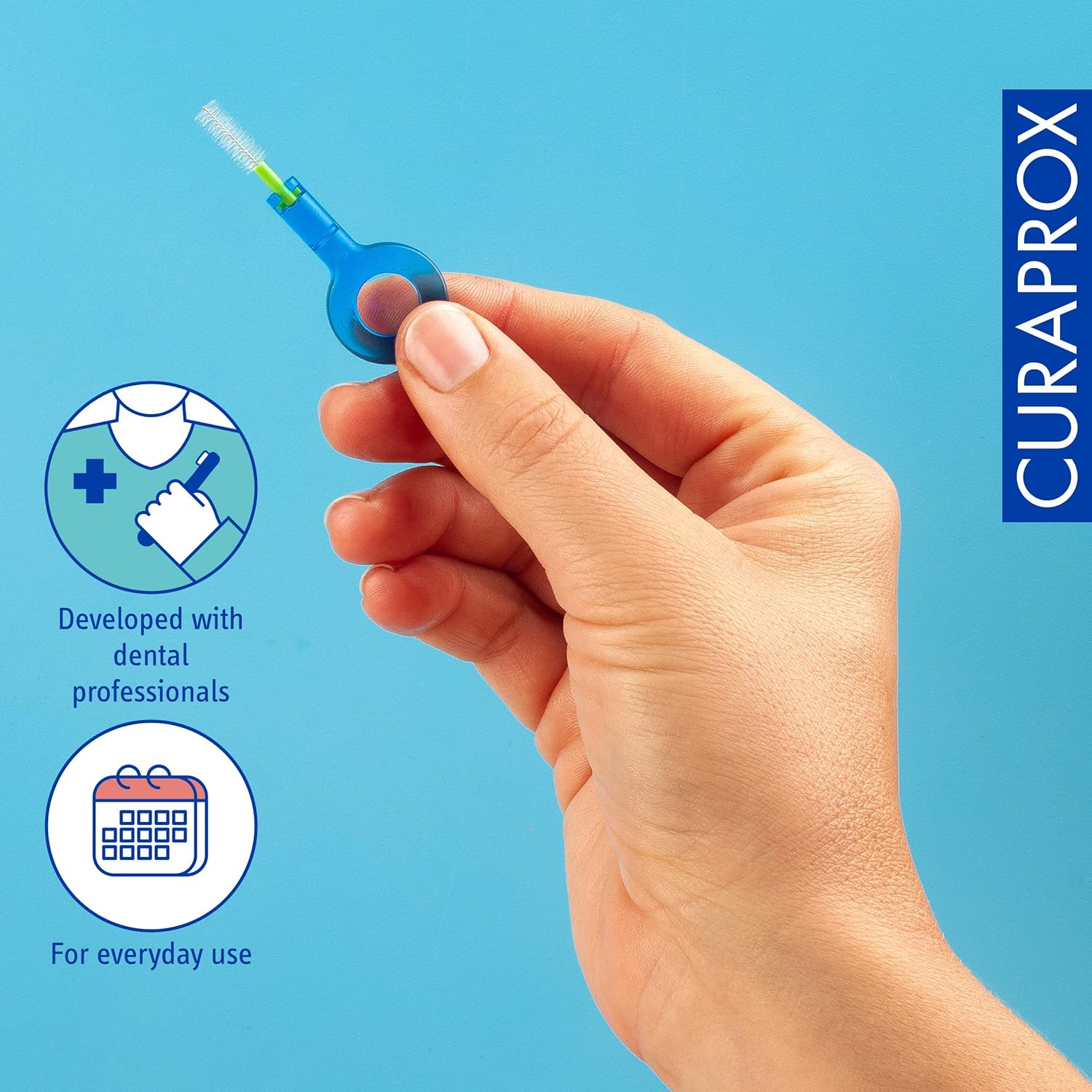Curaprox Interdental Brushes Prime Start Mixed Set, CPS 06 + CPS 07 + CPS 08 + CPS 09 + CPS 11 + UHS 409 Brush Holder + UHS 470 Brush Holder, Blue image number 2