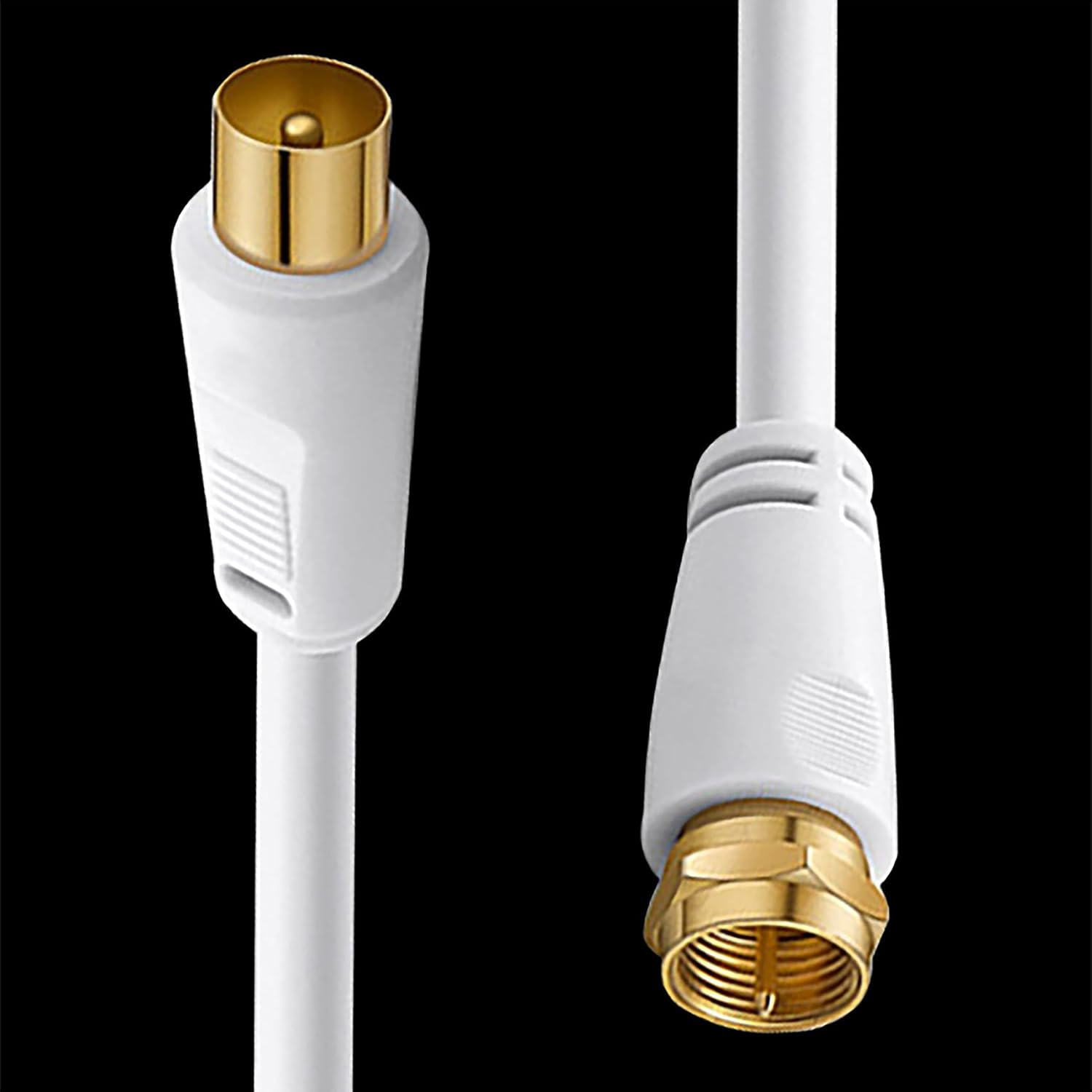 Tunghey RG6 Coax Cable, PAL to F-Type TV Cable Wire, High-Speed Internet, Broadband and Digital TV Aerial, Antenna Wire for TV DVD VCR Sky Virgin and More (5M) - 1M image number 5