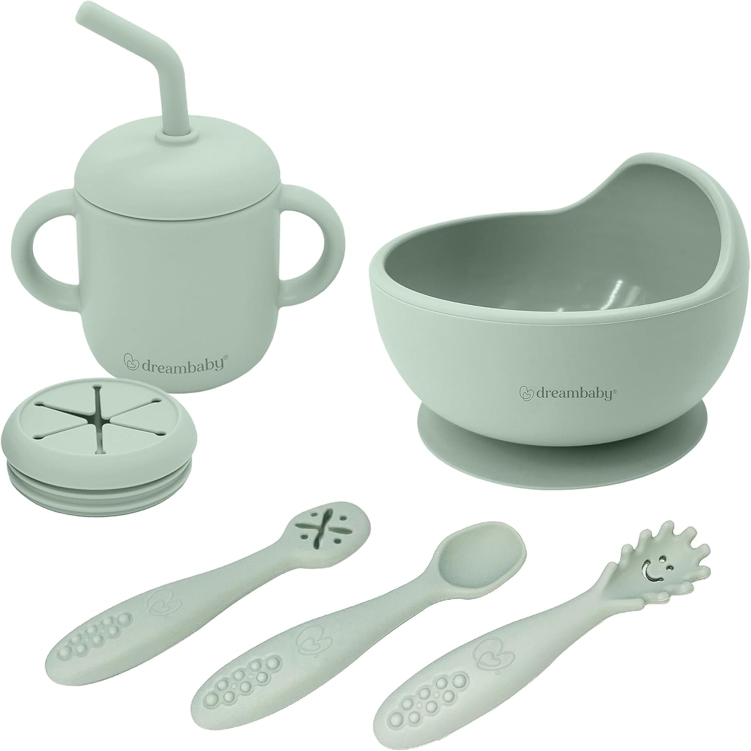 Dreambaby Mess-Free Toddler Silicone Meal Set: Suction Bowl, Cutlery + Snack/Drink Cup, 6 Piece Set image number 5