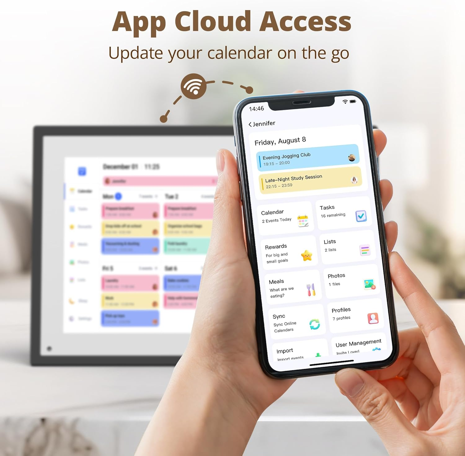 Dragon Touch 10.1 Inch Digital Calendar Chore Chart &ndash; Interactive Touchscreen,Digital Picture Frame Smart Family Planner, Hearth Display Desk Digital Calendar Seamless Scheduling Black image number 2