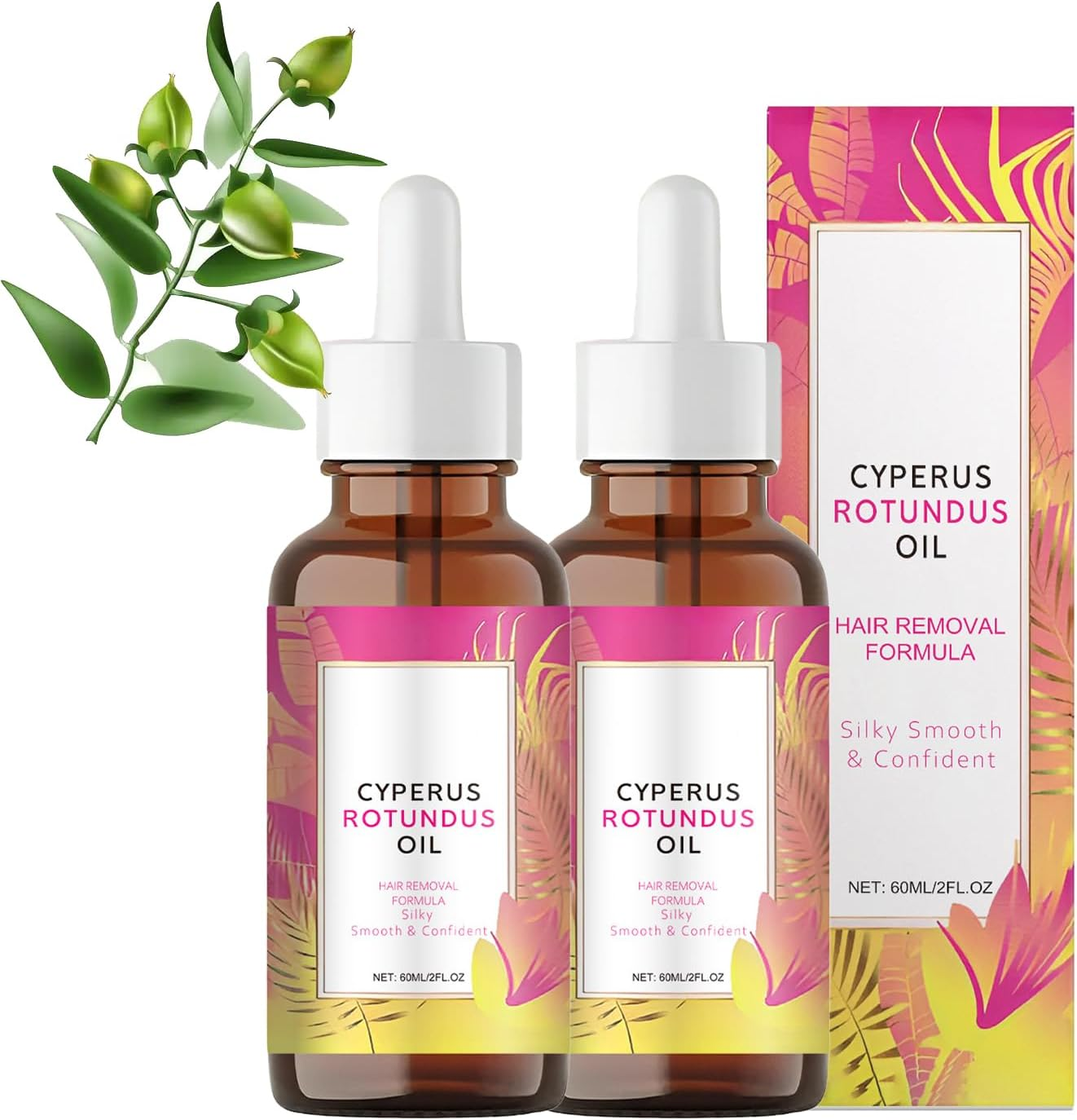 Cyperus Rotundus Oil for Hair Removal - Natural Soothing Moisturizing Oil to Reduce Ingrown Hairs and Smooth Skin, Lightweight, Non-Greasy image number 1