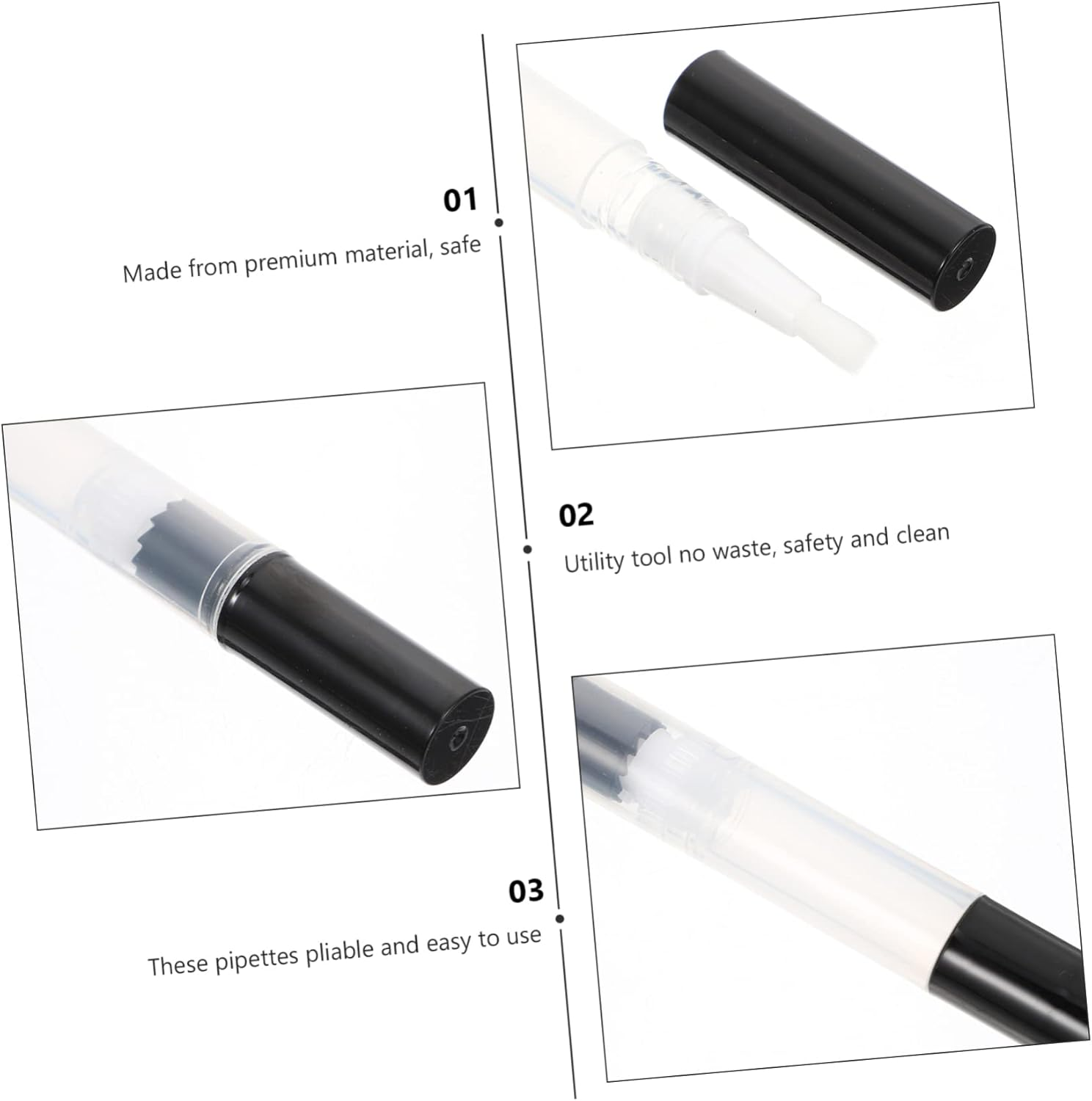 DEARMAMY 10Pcs Nail Polish Liquids Container Kit Brush Pen Manicure Cuticle Oil image number 6