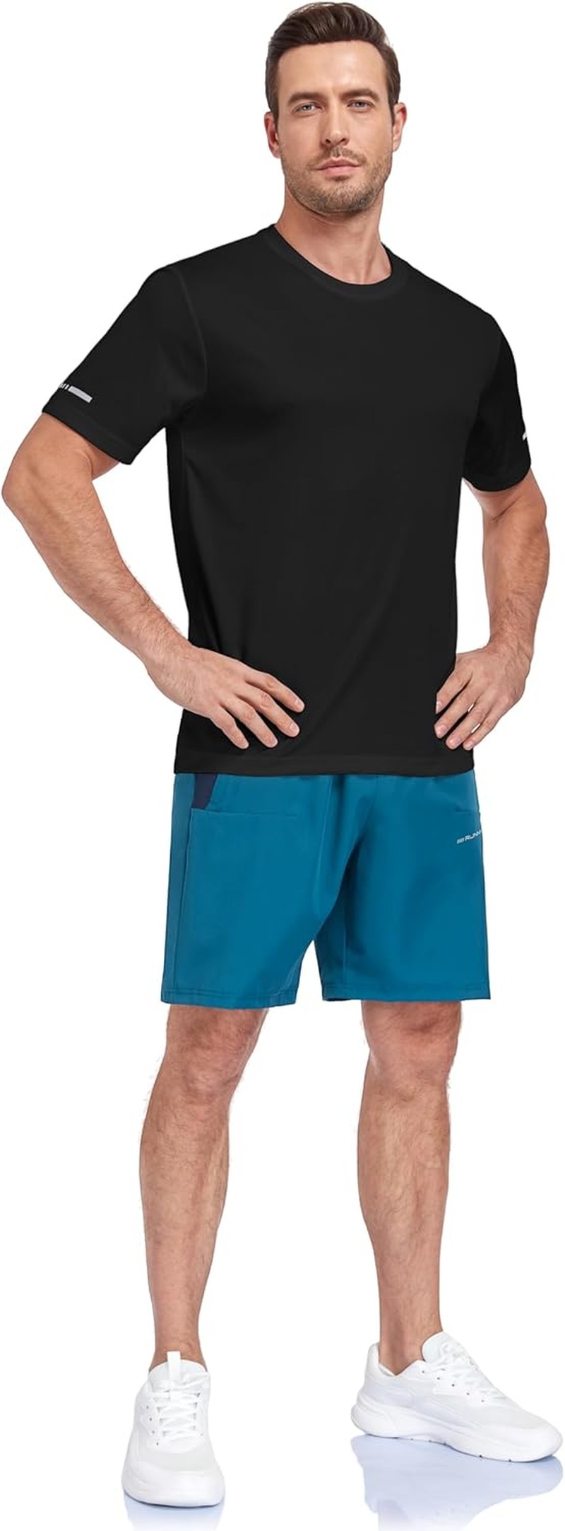 Mens Sport T Shirts Quick Dry Fitness Gym Workout Tshirts for Men 3 Pack Breathable Polyester Tennis Running Tops image number 3