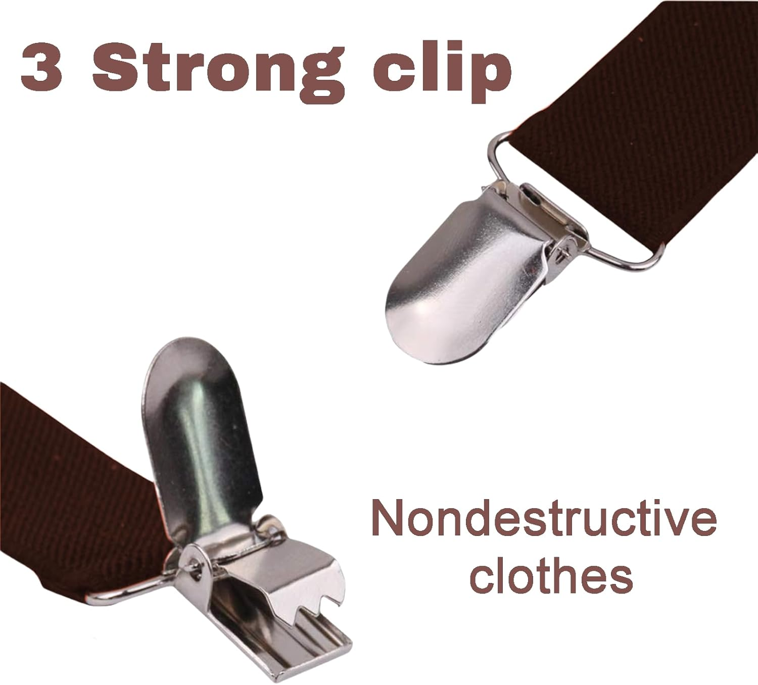 Rylaxzon Suspenders, Men'S 1 Inch Solid Straight Clip Braces, Y Back Suspenders Men - Adjustable Size Elastic Men'S Braces Wide Suspender Brace image number 5