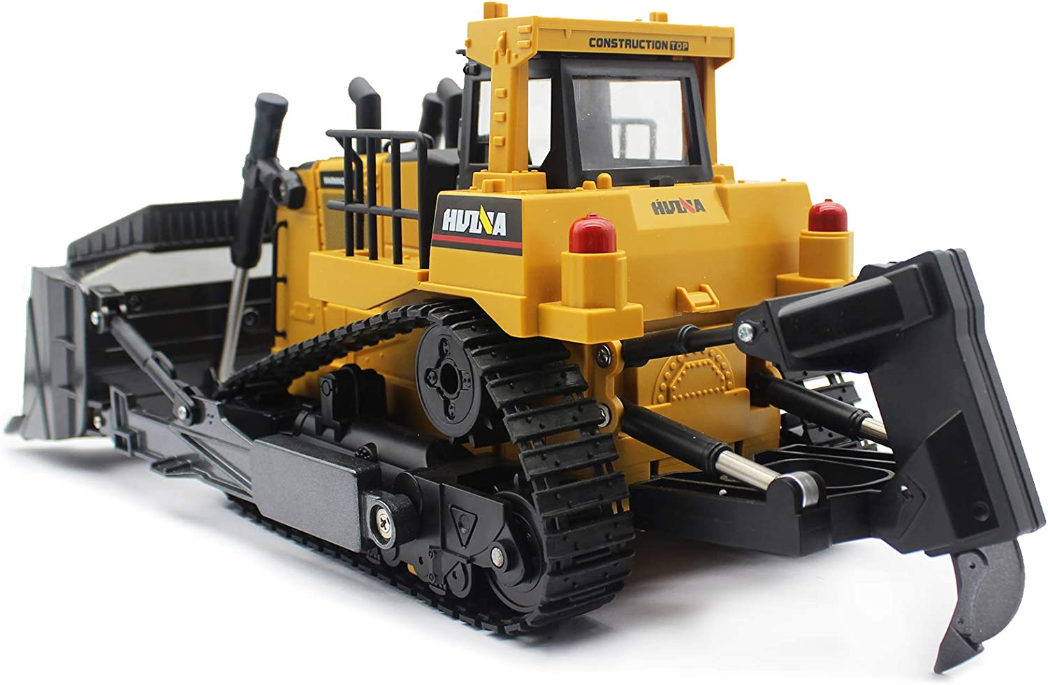 Fisca Remote Control Bulldozer RC 1/16 Full Functional Construction Vehicle, 2.4Ghz 9 Channel Dozer Front Loader Toy with Light and Sound for Kids Age 6, 7, 8, 9, 10 and up Years Old