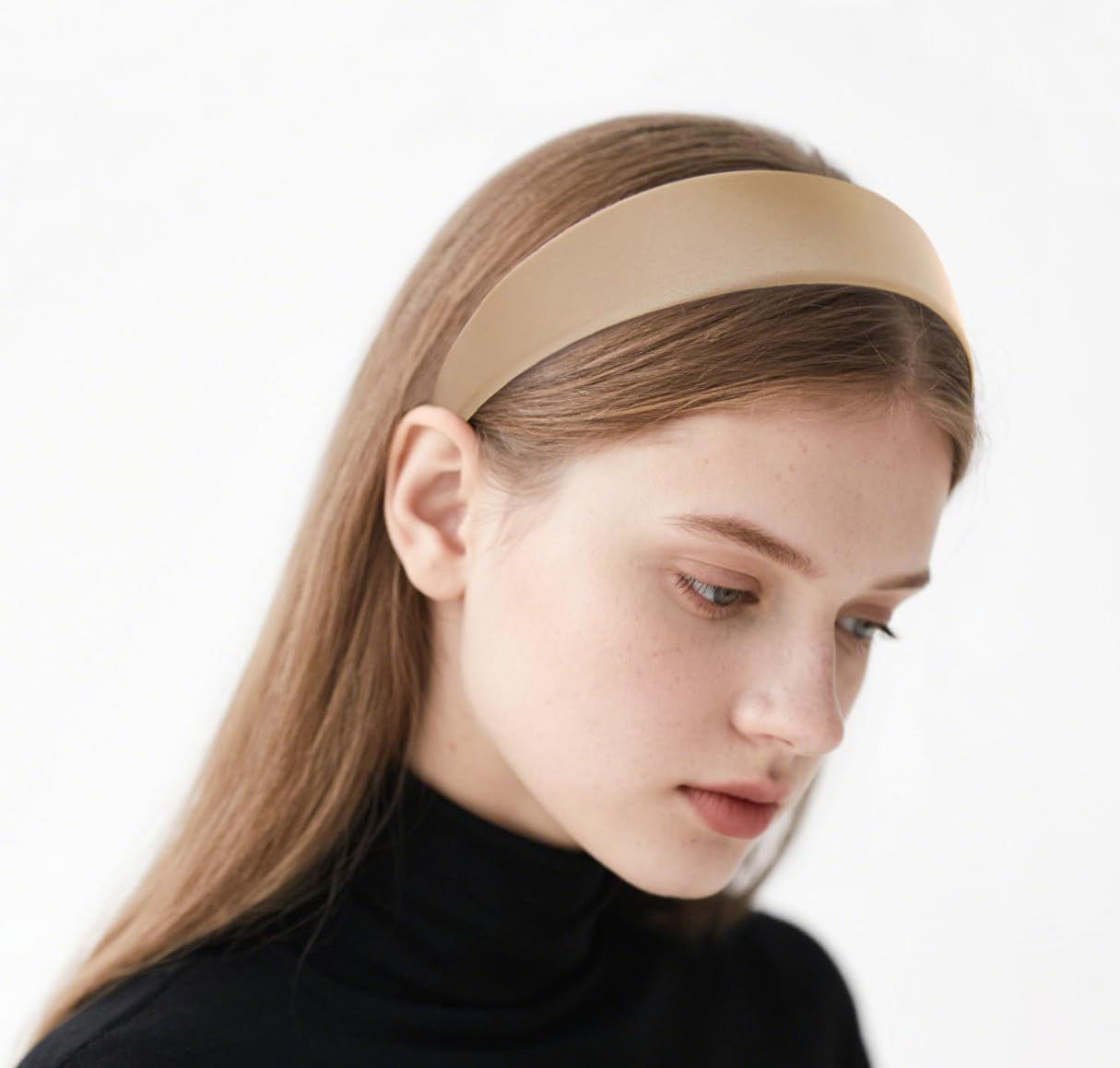 Axy HRK1 Wide Satin Covered Hair Band Vintage Classic Look Hair Band Headband (Earth Orange)
