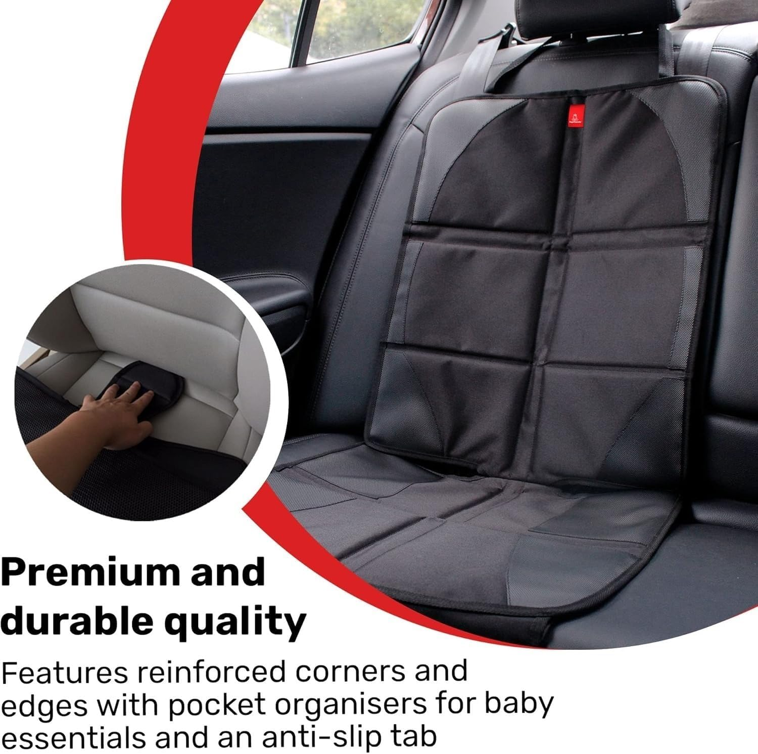 Royal Rascals Baby Car Seat Protector for Baby Seat, Padded Car Seat Covers with Headrest Fastener, Universal Car Seat Covers with Organiser Pockets - Waterproof Baby Car Seat Covers - Single Pack image number 4