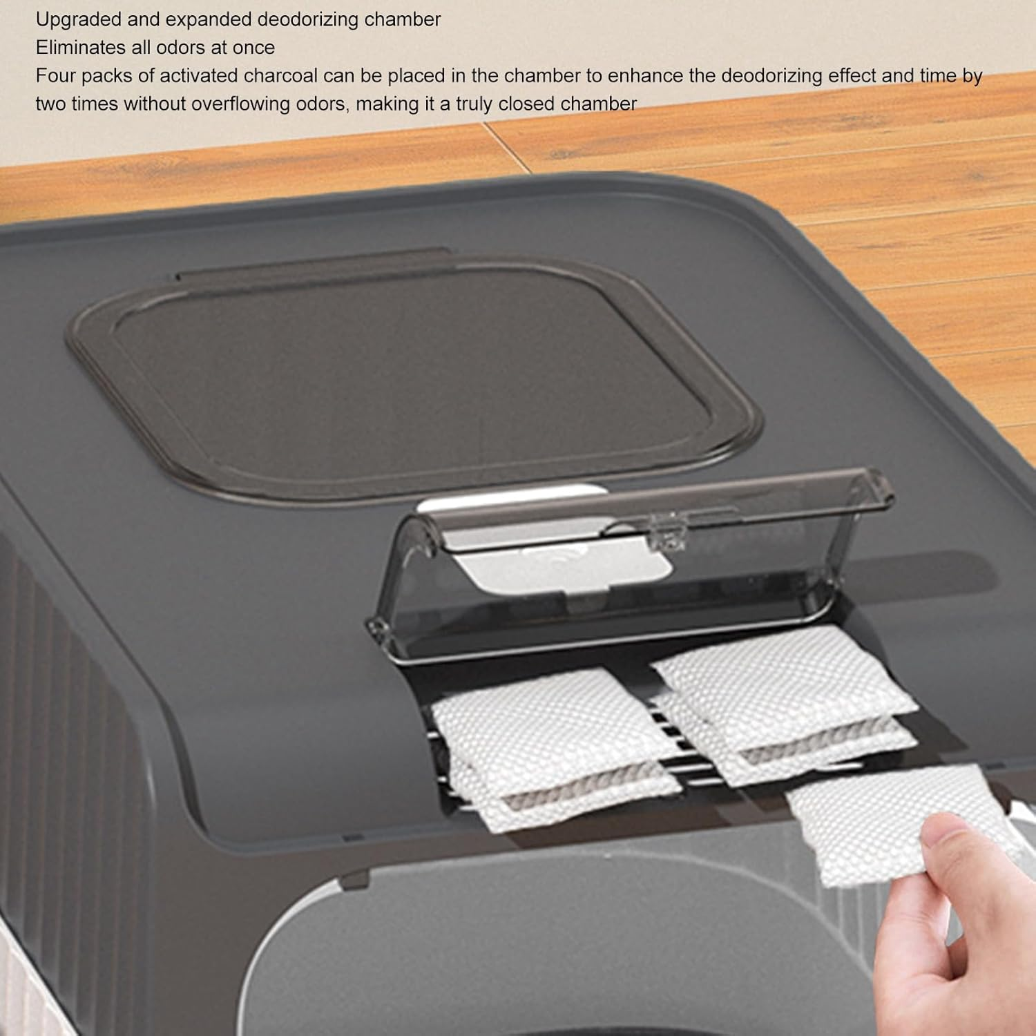 Anti Splashing Cat Toilet, Cat Litter Box with Lid, Fully Enclosed Cat Potty, Self Cleaning Cat Litter Box with Cat Litter Scoop, Drawer Type Cat Litter Pan image number 1