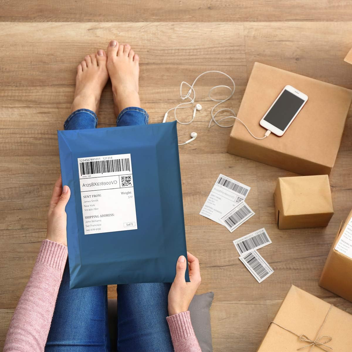 UCGOU Poly Mailers 9X12 Inch Navy Blue 200 Pack Shipping Bags #3 Strong Mailing Envelopes Boutique Packaging Postal Self Seal Adhesive Waterproof and Tear Proof Small Business for Clothes Books - Black image number 2