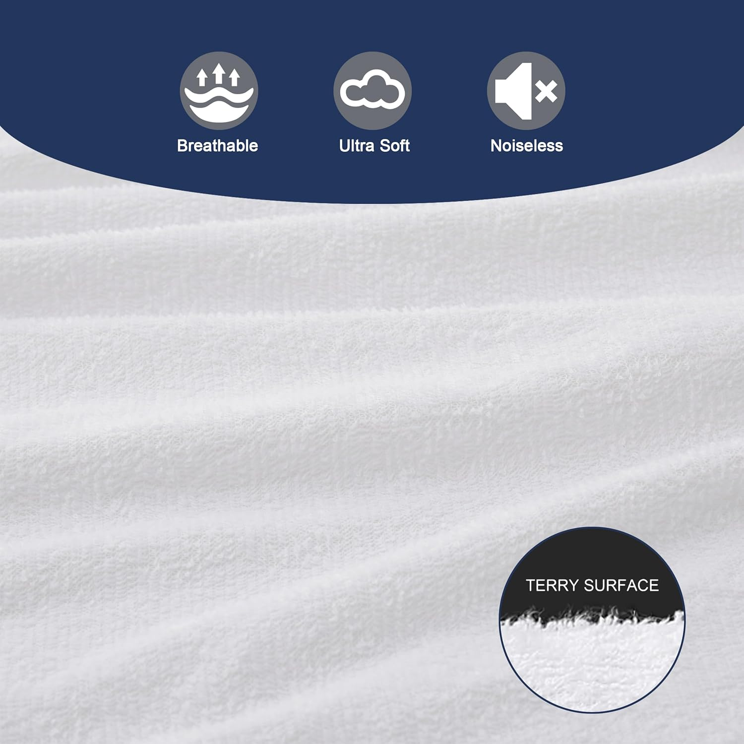 Mumullum 100% Waterproof Mattress Protector Queen Size, 40CM Deep Pocket Design Towelling Mattress Cover Pad, Fitted Washable and Breathable Pad Bed TPU Layer image number 1