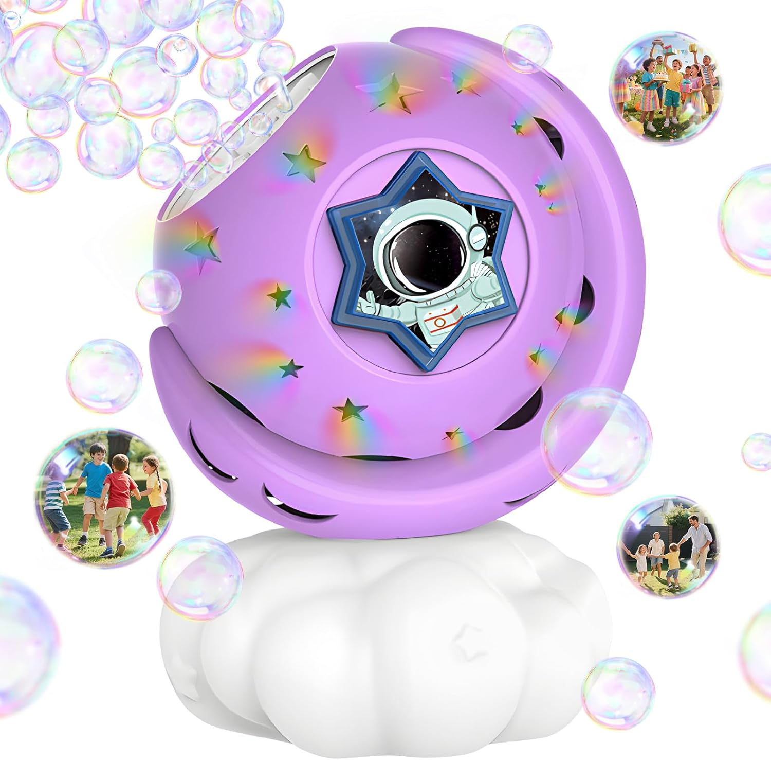 Zynexis Rechargeable Bubble Machine, Bubble Maker for Kids with Colorful LED Light, Make Large Bubbles, 600Ml Capacity - Outdoor Party Birthday Halloween Toys Gifts for Toddlers Ages 3+ Boys Girls image number 6