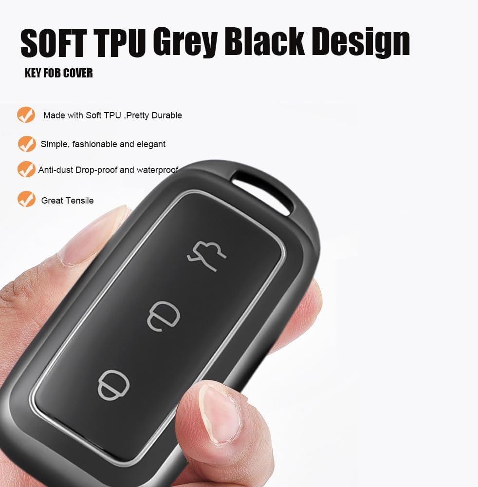 Ontto Car Key Fob Cover Fit for Geely EX5 Galaxy L6 L7 E8 E5 Proton E.Mas 7 2026 2025 2024 Key Holder TPU Smart Key Shell Case Keyring Keychain Auto Styling Accessories 3 Buttons A1 image number 4