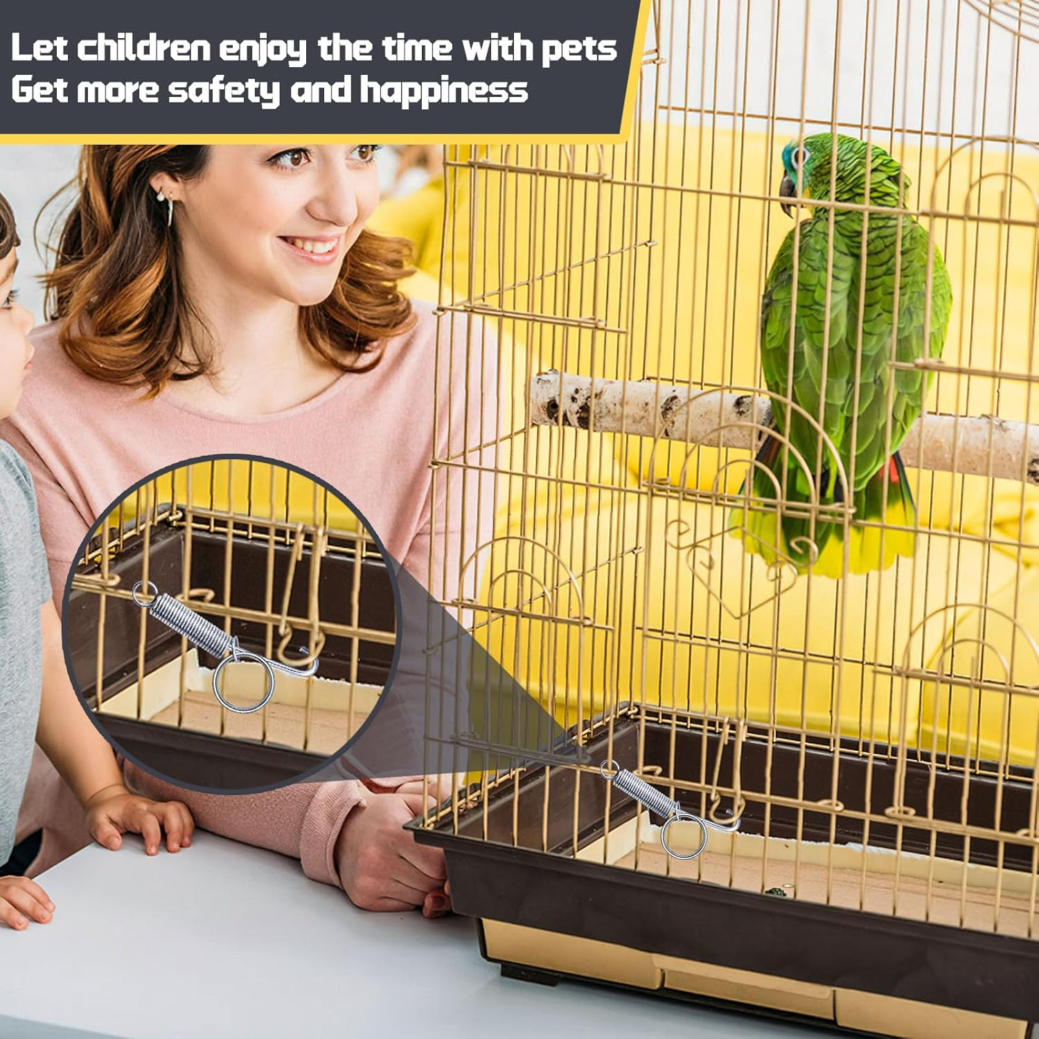 24Pcs Silver Metal Finger Spring Hook Lock Spring Latch for Stabilized Bird，Cat， Hamster， Rabbit，Dog，Parrot，Hedgehog Pet Wire Cage Door image number 3