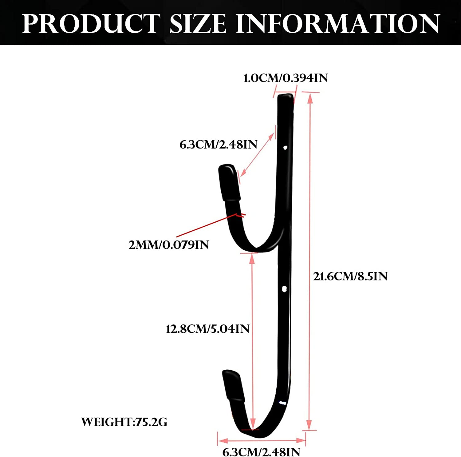 Pool Pole Hanger for Fence（4 Pack） Black Pool Equipment Hooks Heavy Duty Pool Tool Organizer for Telescopic Poles, Skimmers, Leaf Rakes,Pool Hose,Garden Tools,Brushes and Swimming Pool Accessories image number 2