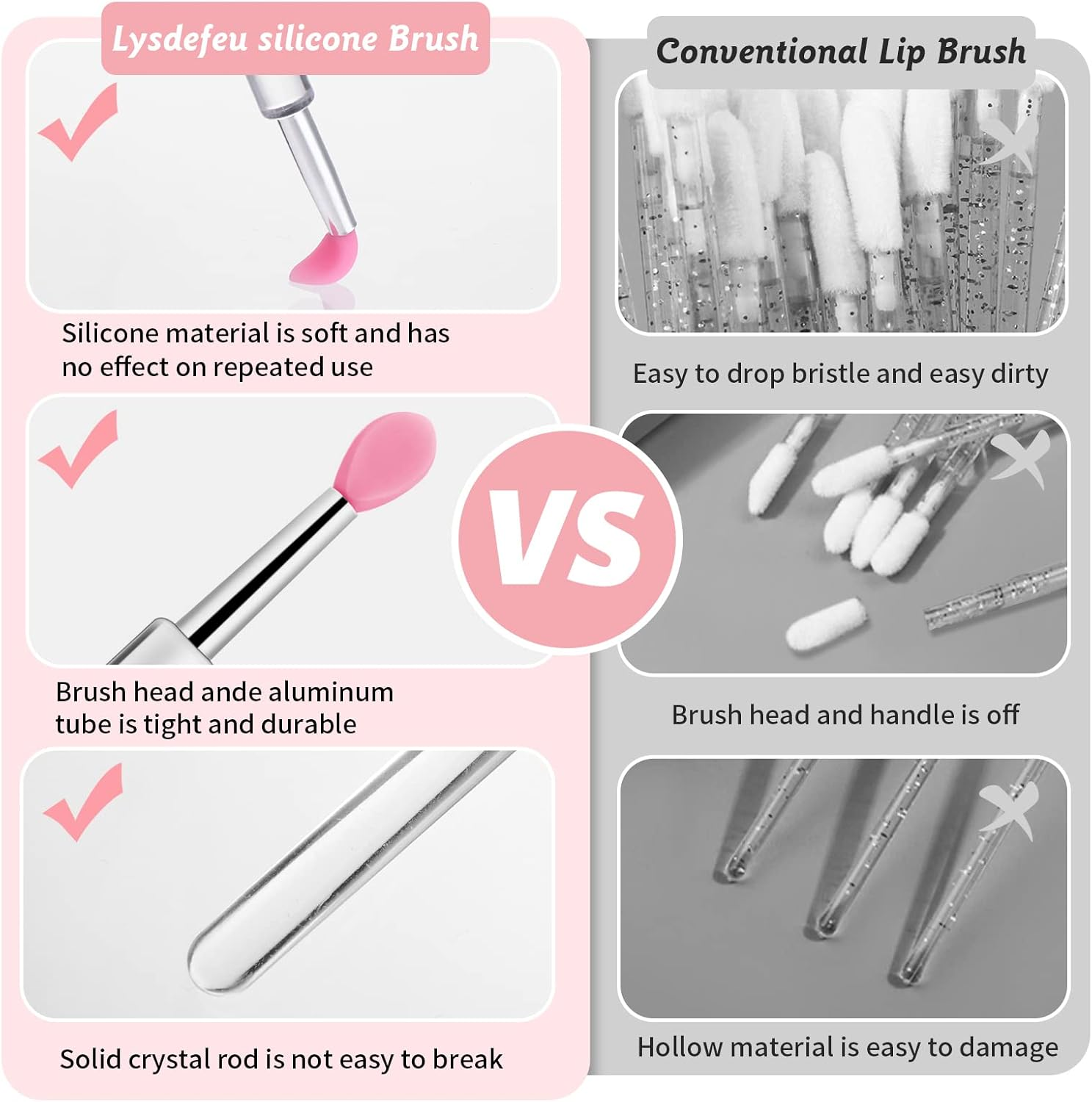 Abeillo 6PCS Silicone Lip Brush, Silicone Lip Applicator Reusable Lip Balm Applicator with Cap Lip Scrub Brush Lip Brush for Lipstick, Eyeshadow, and Cream Lip Mask (Multicolor) image number 6