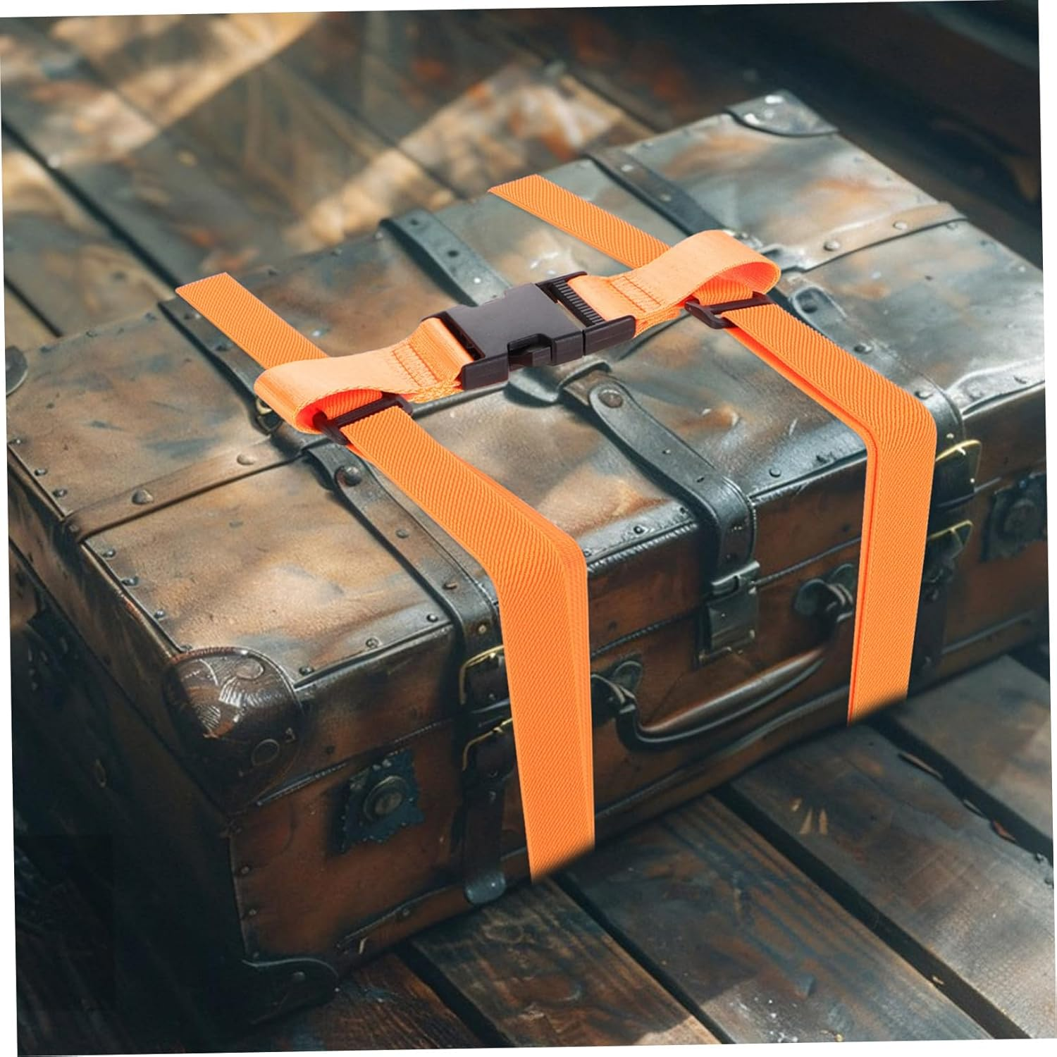 VERDANVERSE Adjustable Elastic Luggage Strap with Buckle, Travel Bag Compression Strap for Suitcases and Backpacks, Orange Sturdy Travel Accessories for Secure Packing and Bag Attachment image number 2