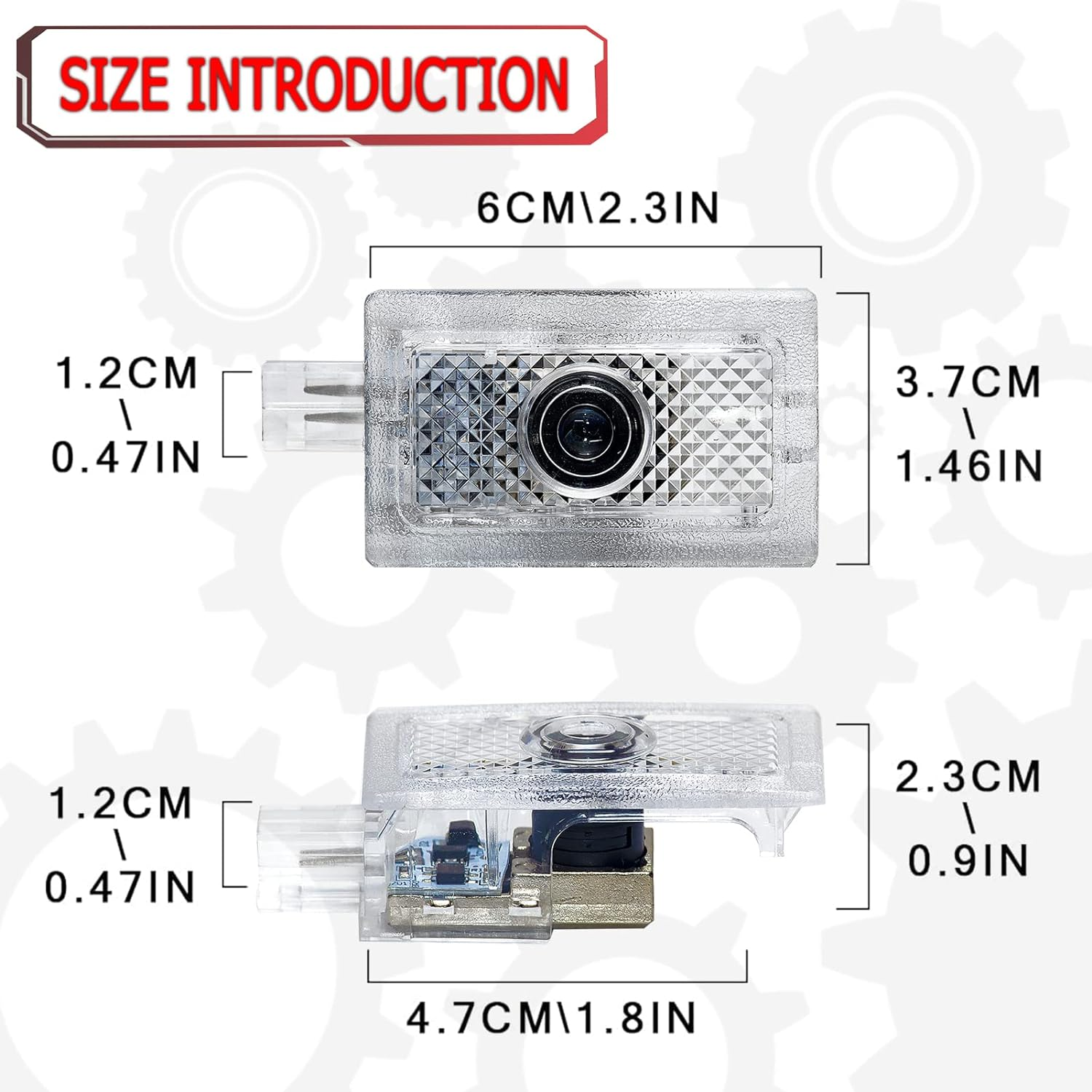 Never Fade Car LED Door Logo Compatible with 300 300C 300S 2005-2022 Projector Ghost Shadow Light, for 300 Accessories Door Light Logo LED Laser Car Courtesy Step Light HD (All White) image number 5